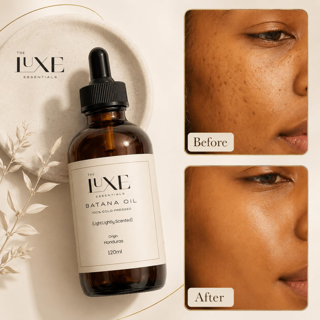 Cold Pressed Batana Oil for Hair Growth | Pure & Unrefined Natural Hair Oil, Beard & Skin Oil | Lightweight, Fast-Absorbing Moisturiser | Raw, Organic & Ethically Sourced (60 ML, Light Scented)