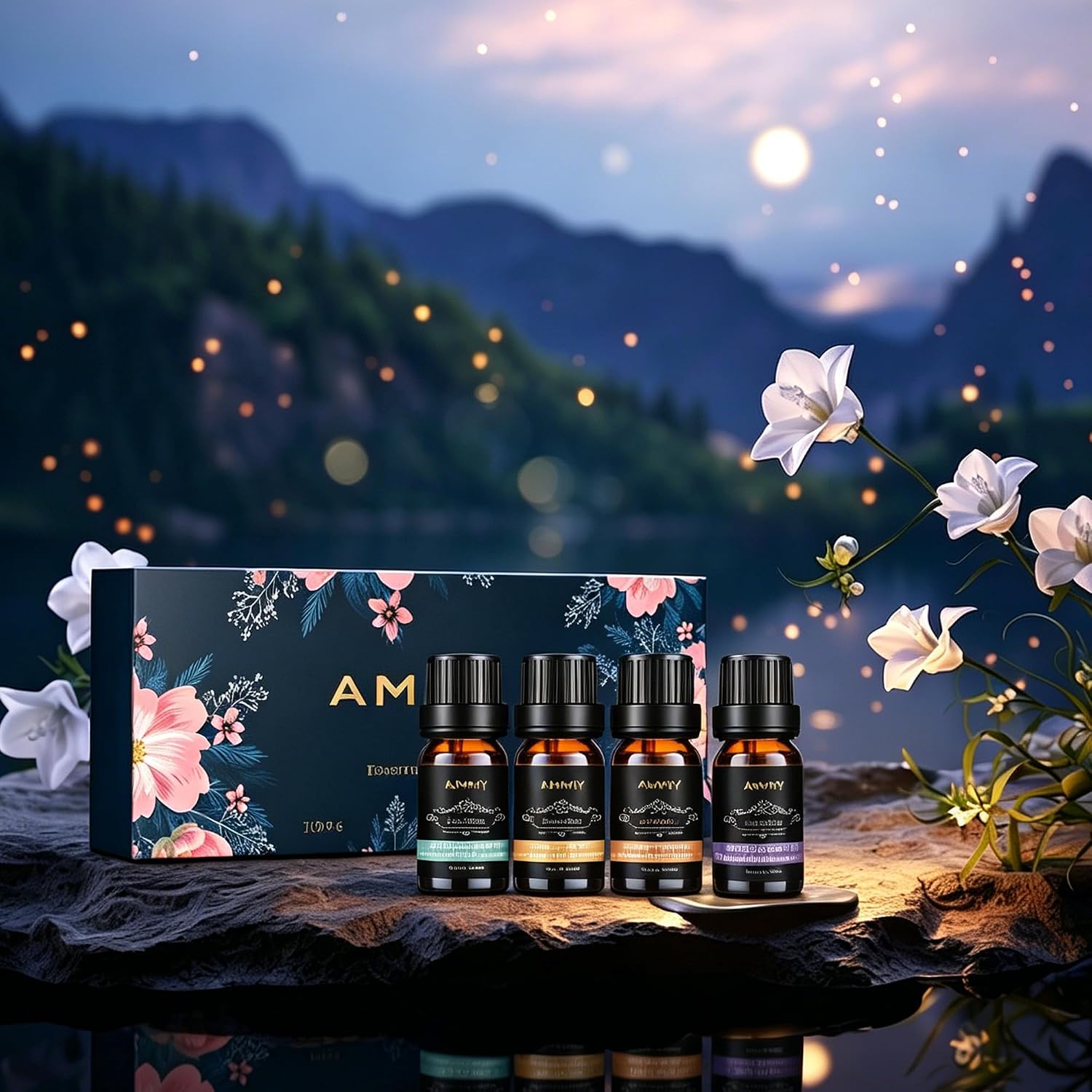 Essential Oils Gift Set, 10ml*Top 6 Relaxing Scents, Pure, Natural, Vegan Oils Including Eucalyptus, Lemon, Peppermint, Lavender, Sweet Orange and Tea Tree