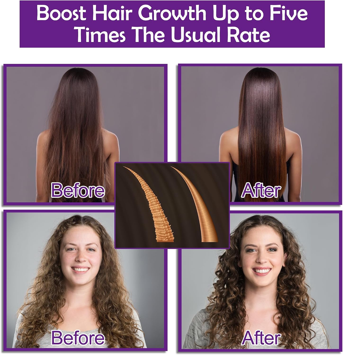 GIFBEA Hair Growth Shampoo and Conditioner Set with Rosemary Oil Serum, Biotin, Argan, Castor, Coconut, Keratin, Rice Water - Hair Loss Treatment, Thickening for Women and Men