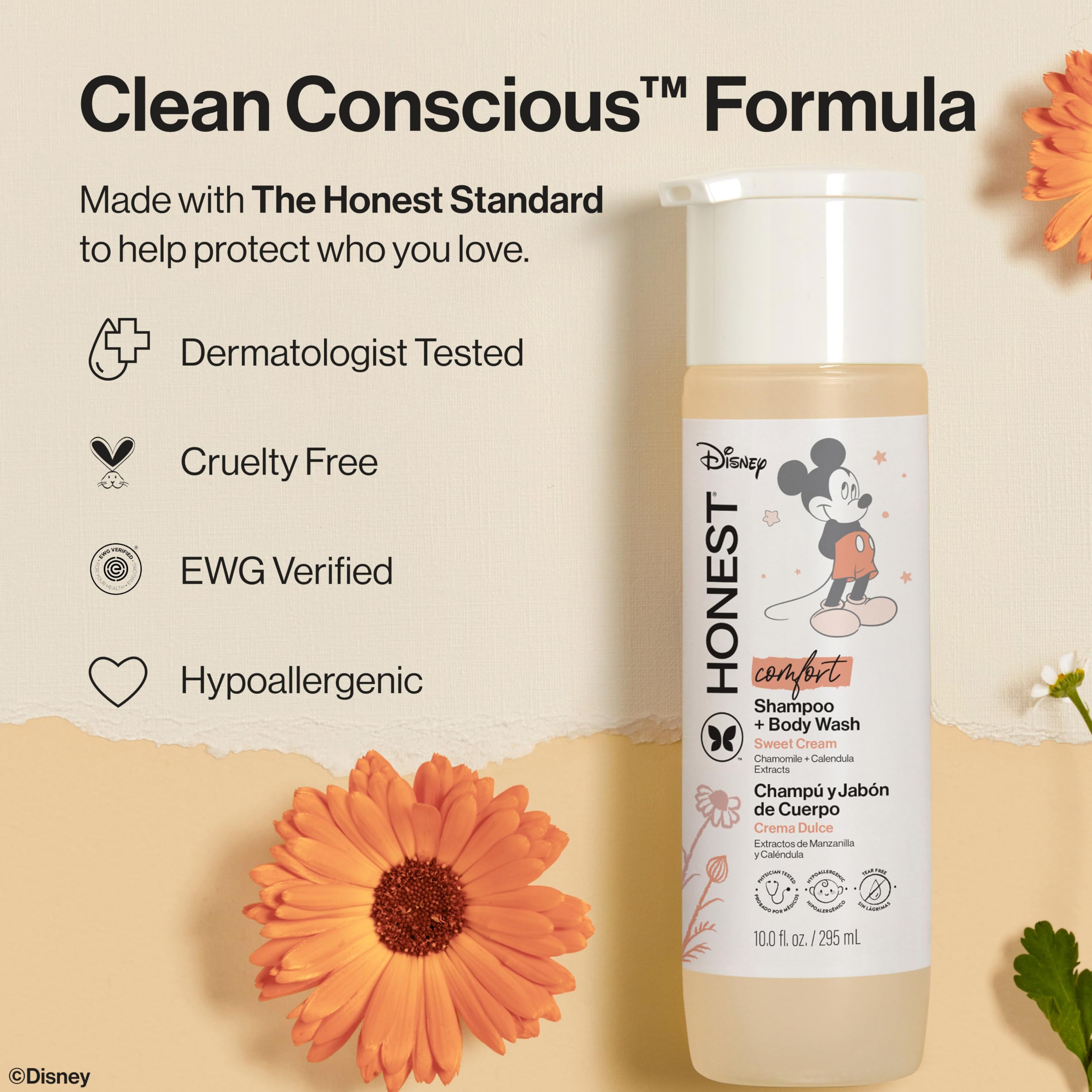 The Honest Company 2-in-1 Cleansing Shampoo Body Wash Gentle for Baby, Naturally Derived, Tear-free, Hypoallergenic, Lavender Calm, 18 fl oz Halalzen