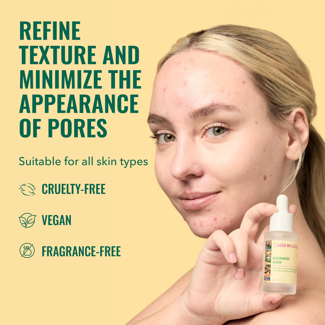 Good Molecules Niacinamide Serum - 10% Niacinamide Balancing B3 Facial Serum For Acne, Tone, Texture - Brightening And Hydrating Skincare For Face