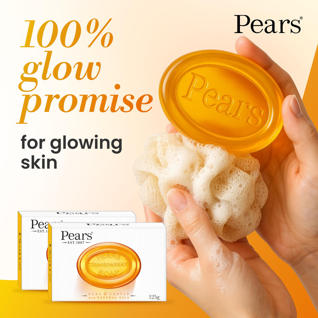 Pears Pure & Gentle Transparent Natural Soap Bar - Made with Mint Extracts, Nourishing and Refreshing Bathing Cleanser, Gentle & Soothing Skin Care, Pure Transparency, Pack of 12 x 125g Halalzen