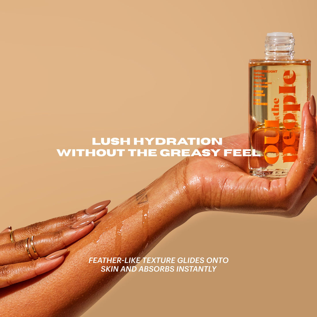 OUI the People FEATHERWEIGHT Hydrating Body Gloss, Orange Blossom Scent, Skin Barrier Boosting Body Glow Oil for Deep Hydration, Softens, Firms, and Enhances Skin Health, Shimmer Body Oil, 3.3 oz