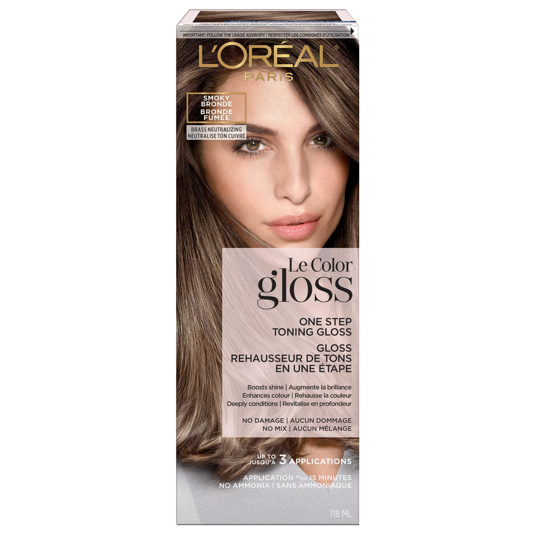 L’Oreal Paris Le Color Gloss One Step In-Shower Toning Hair Gloss for Bleached Hair, Neutralizes Brass, Conditions & Boosts Shine, Platinum Pearl, 4 Ounce