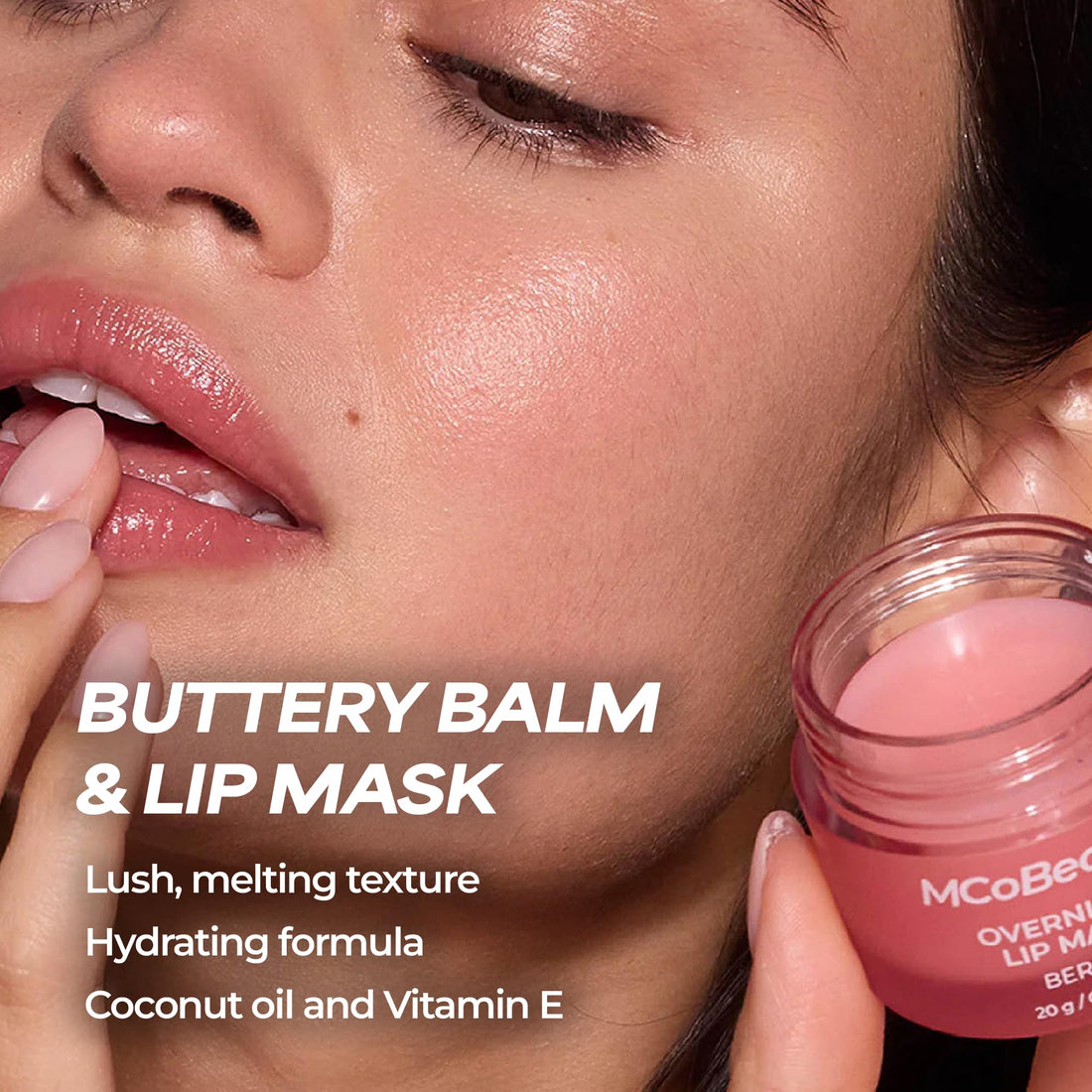 MCoBeauty - Double Duty Lip Mask - Contains Coconut Oil and Vitamin E Lip Balm for Day or Overnight Mask - Vanilla Scent - Skin Care and Makeup Accessories - Holiday Essentials - 15g Halalzen