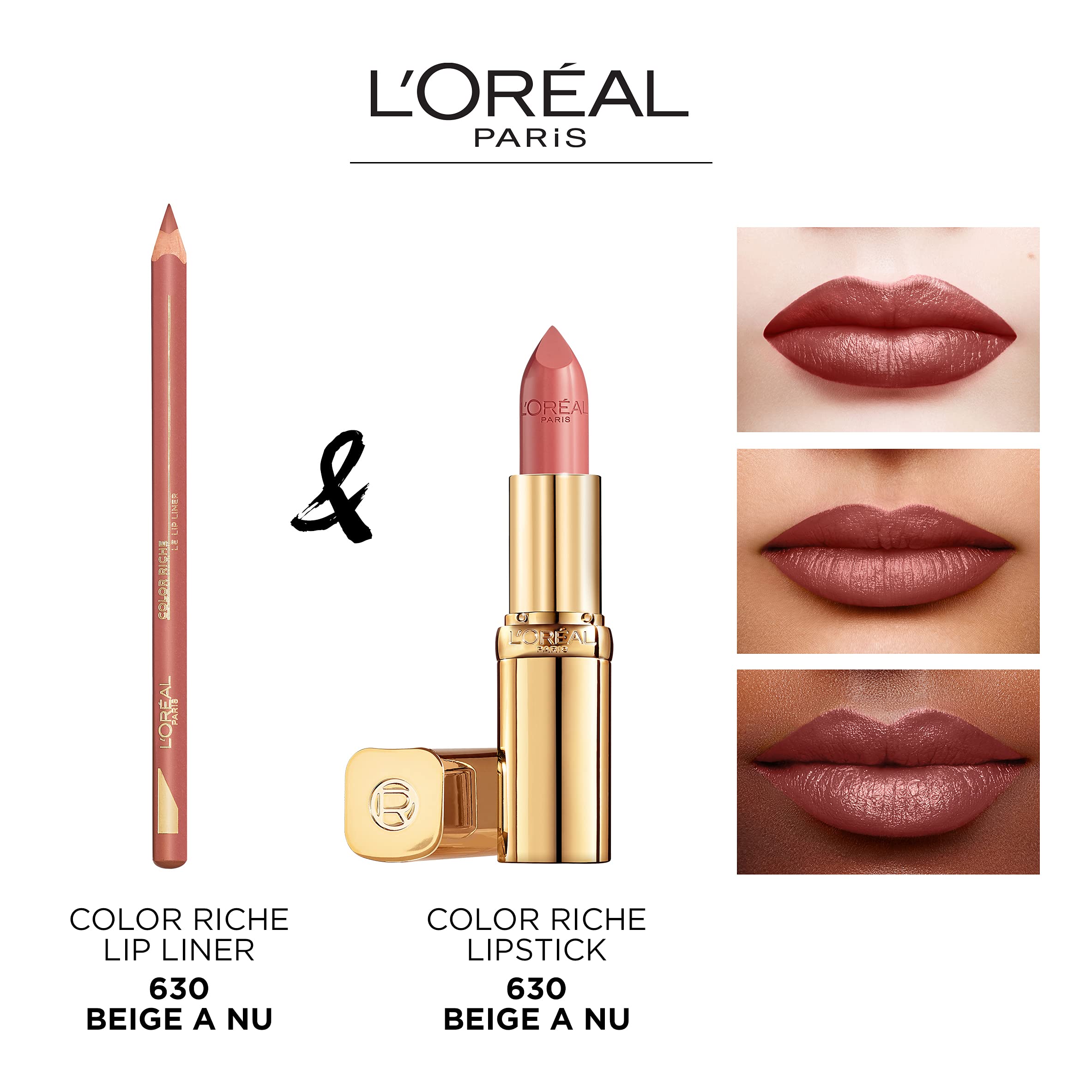 L'Oréal Paris Color Riche Satin Smooth Lipstick, Moisturising Pure Pigment Lip Colour, With Omega 3 & Vitamin E, 235 Nude Gold Halalzen