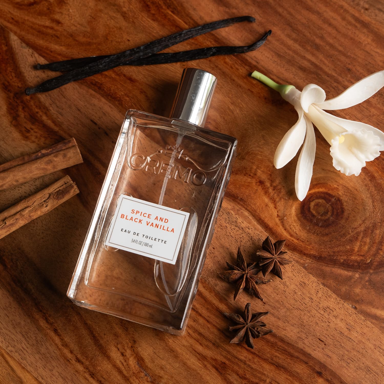 Cremo Cologne Homme - Eau de Cologne en Spray Épices et Vanille Noire pour Homme, Une Explosion d'Épices Vibrantes, de Bois Foncés et de Vanille Noire, Parfums Homme Signature Multi-Couches, 100 ml