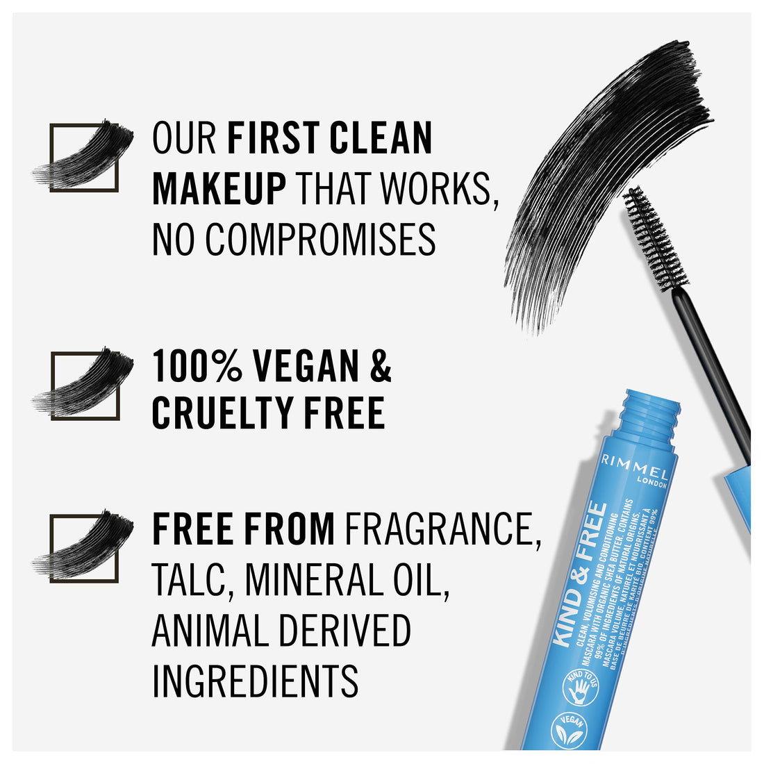 Rimmel Kind + Free Volume & Length Mascara, Black, 7ml Halalzen