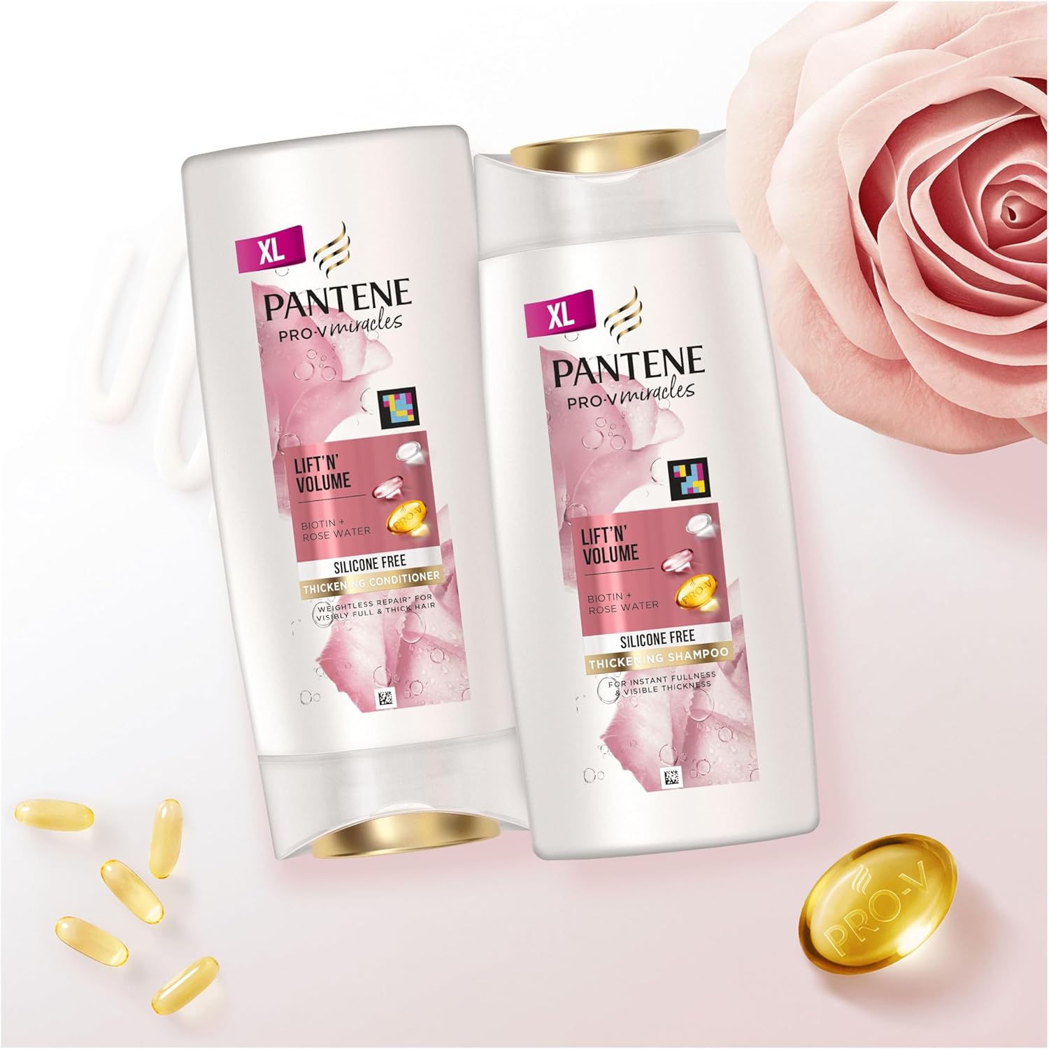 Pantene Shampoo And Conditioner Set, Hair Thickening Products For Women - Volume Shampoo And Hair Conditioner VALUE PACK 2 x 1000ml Pump Bottles