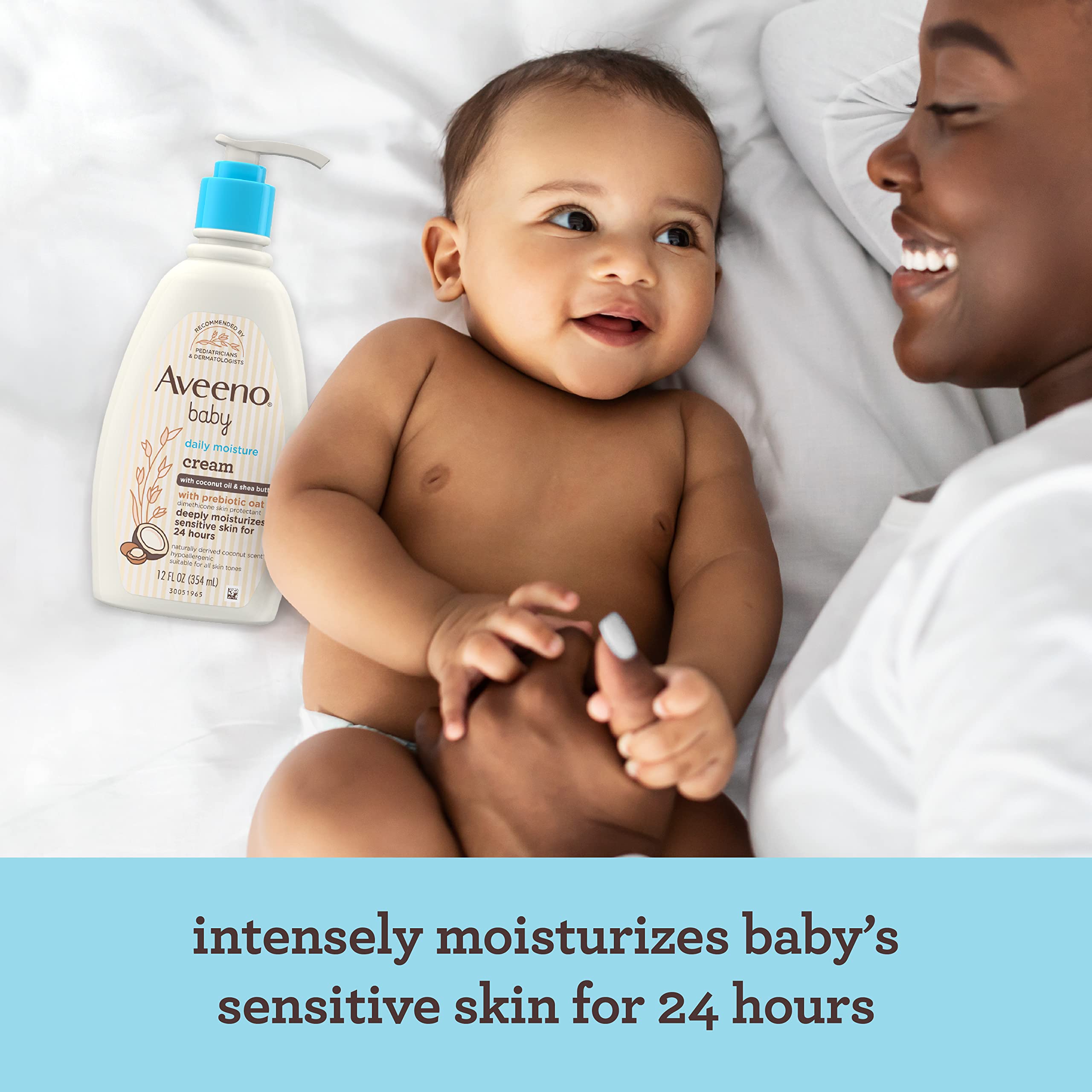 Aveeno Baby Daily Moisture Body Lotion for Sensitive Skin, Hypoallergenic Moisturizing Baby Lotion with Nourishing Oatmeal to Deeply Moisturize Baby's Skin, Fragrance-Free, 18 fl. oz Halalzen