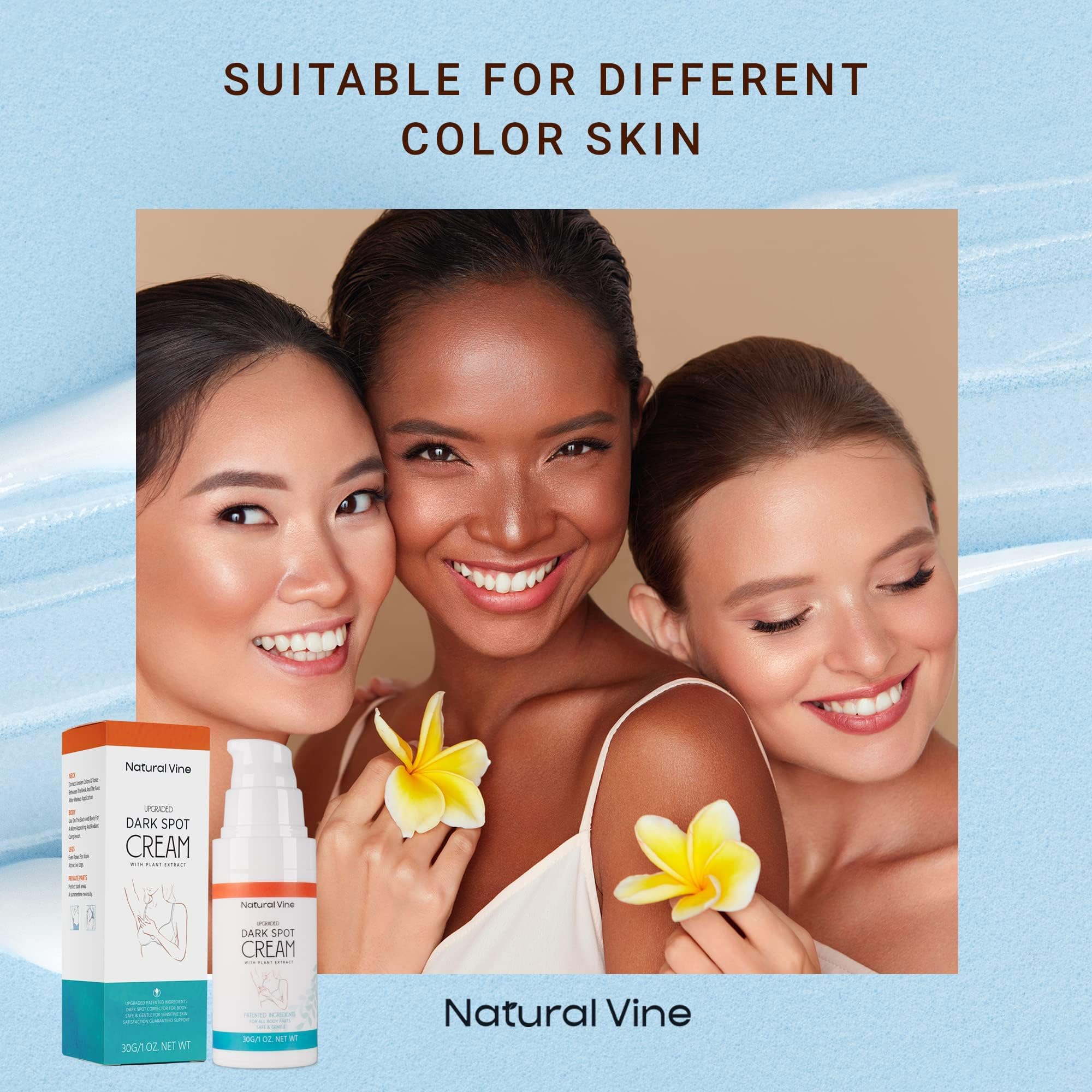 Natural Vine Dark Spot Corrector: Dark Spot Remover for Face Body in 4-8 Weeks - Instant Concealing & Age Brown Sun Faded Spot Remover Melasma Freckles Correcting with Niacinamide for Women & Men 60g Halalzen