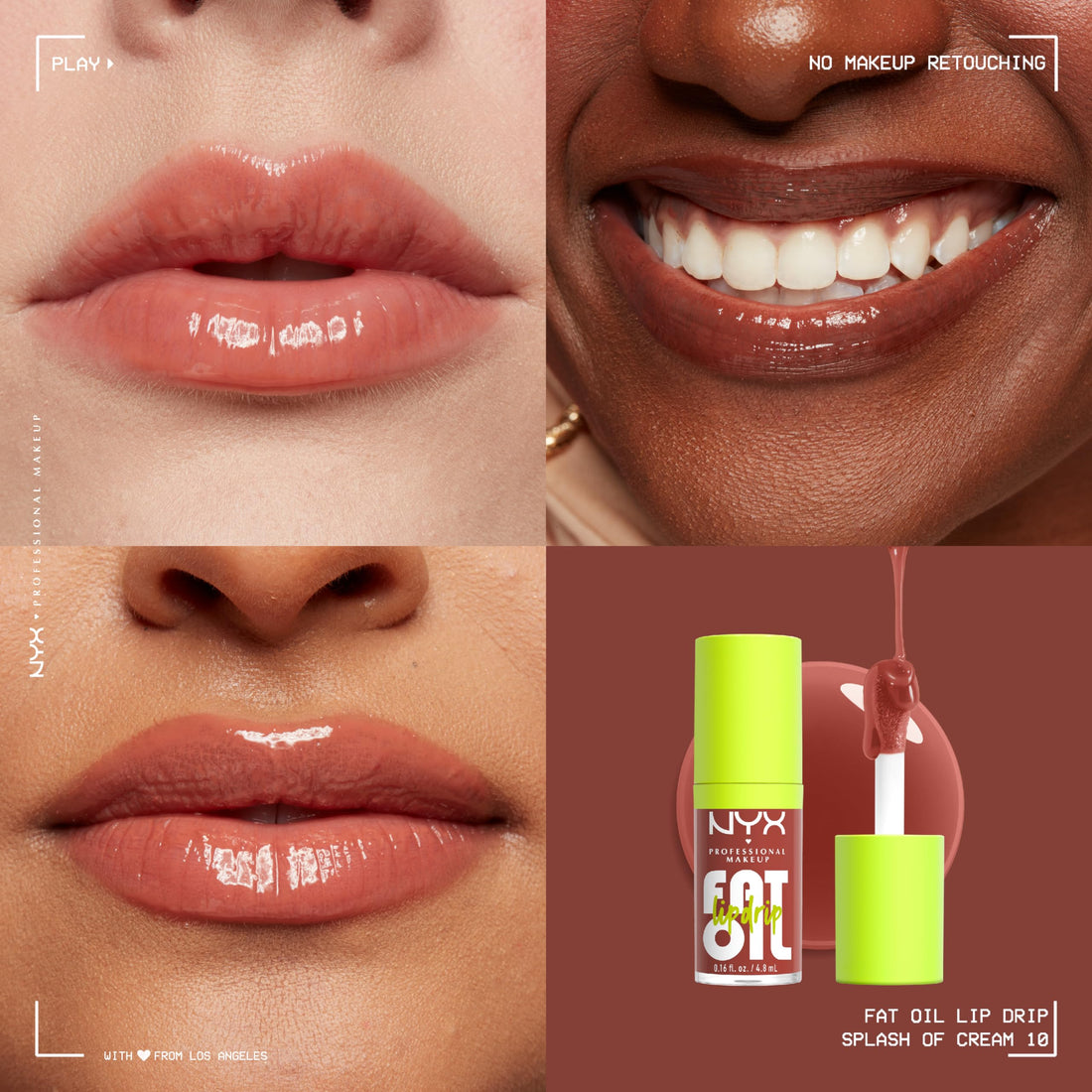 NYX PROFESSIONAL MAKEUP Fat Oil Lip Drip, Moisturizing Lip Oil Gloss, Vegan Tinted Formula, Up to 12 HR Hydration - My Main (Clear) Halalzen