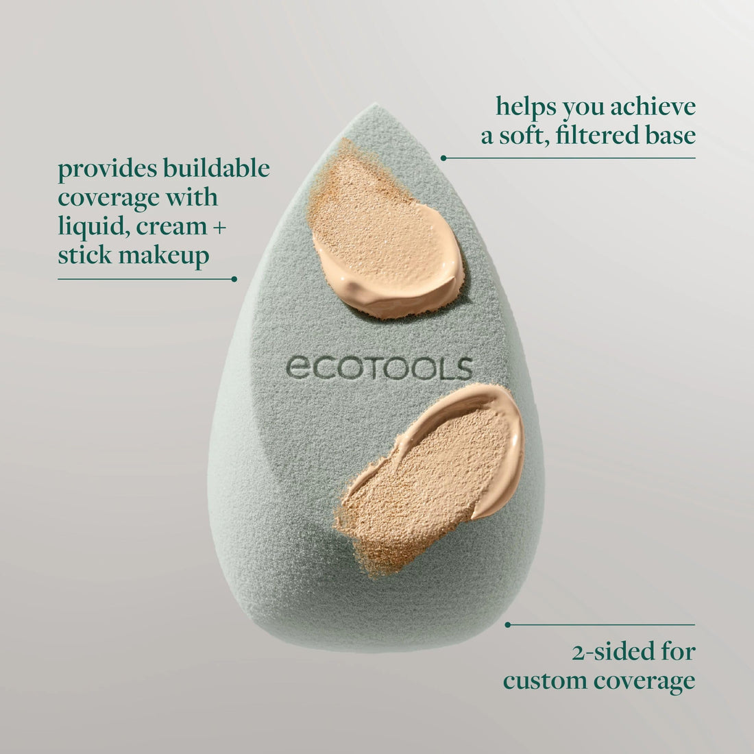 EcoTools Blurring Blender Makeup Sponge, Makeup Blending Sponge For Blurred Skin, For Liquid & Cream Foundation, Cloud Coverage Memory Foam, Eco Friendly, Latex Free, Cruelty-Free & Vegan 1 Count Halalzen