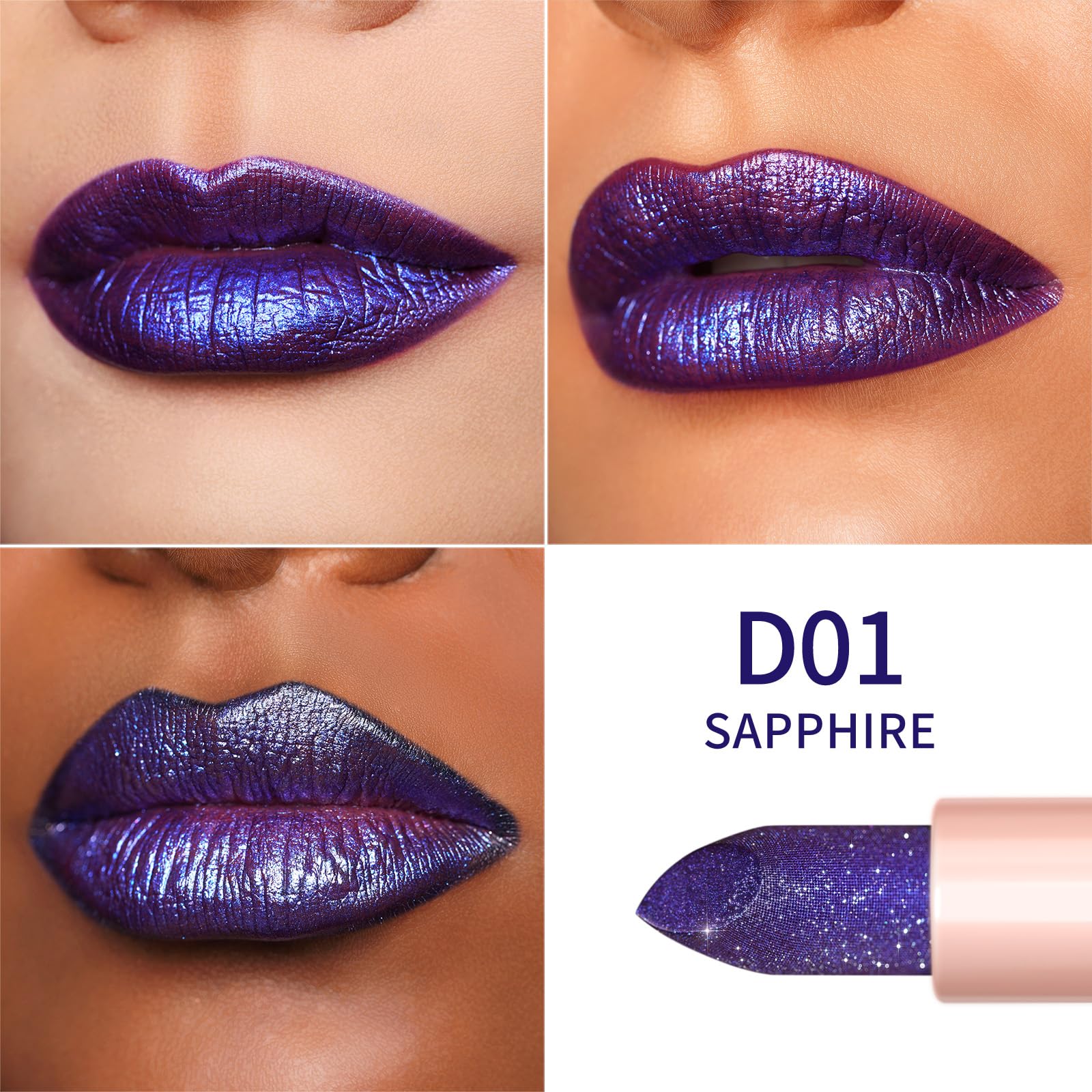 Oulac Metallic Diamond Shine Liquid Lip Gloss - Glitter Glossy for Lip & Eye, Long Lasting 24H + & Waterproof, Lightweight Lip Stain, 3D Metallic Finish, No Transfer, Vegan, 4.5ml,MD05 Loose Control Halalzen