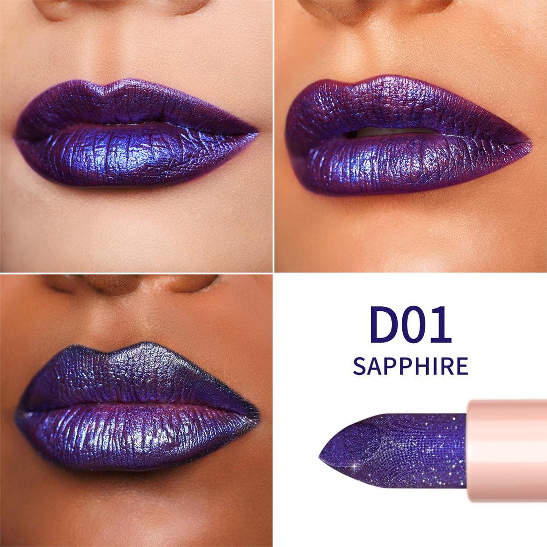 Oulac Metallic Diamond Shine Liquid Lip Gloss - Glitter Glossy for Lip & Eye, Long Lasting 24H + & Waterproof, Lightweight Lip Stain, 3D Metallic Finish, No Transfer, Vegan, 4.5ml,MD05 Loose Control Halalzen