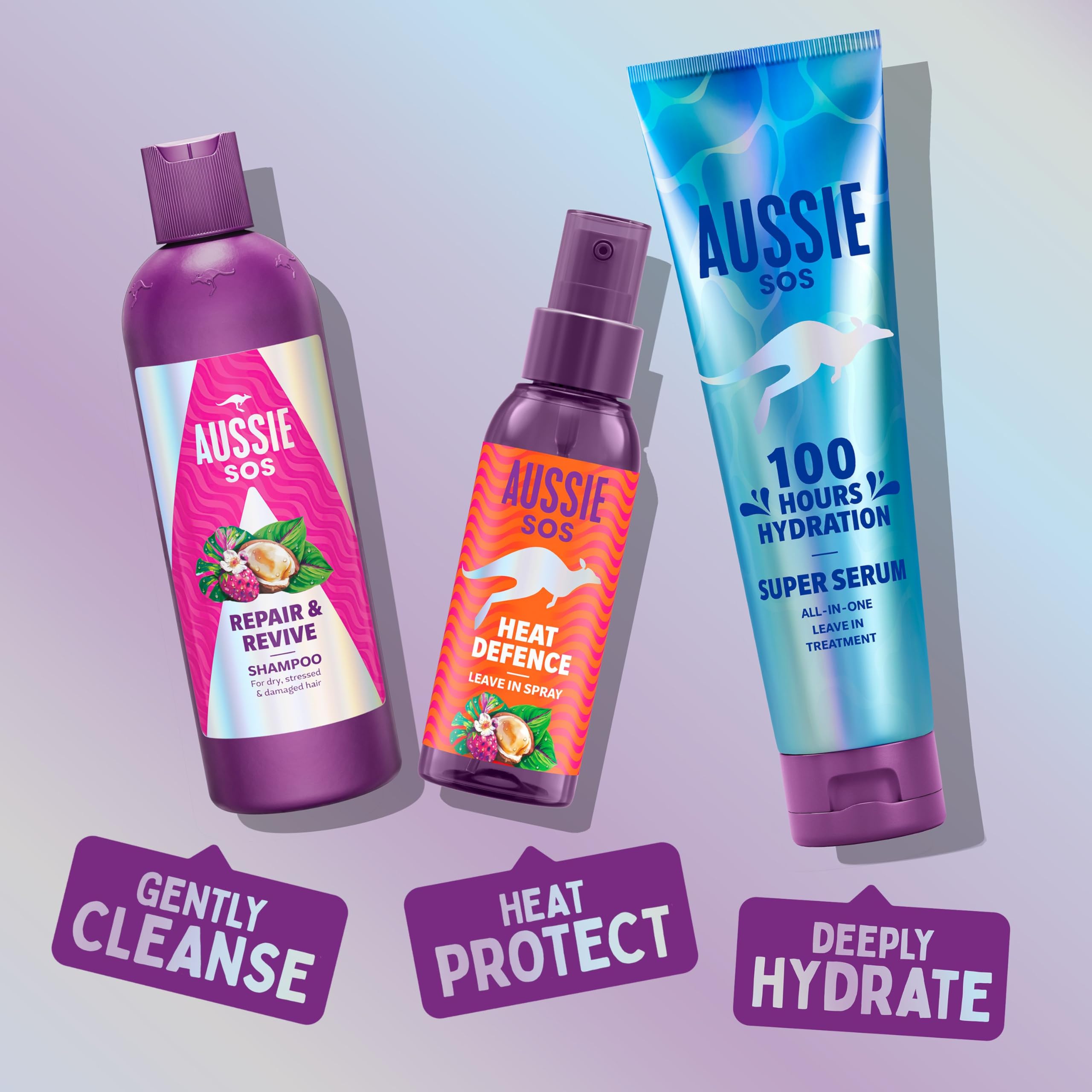 Aussie SOS Hair Rescue All In One Hair Oil 100ml to Detangle and Smoothen Hair While Helping Prevent Split Ends and Keeping Hair Hydrated For 100 Hours. Vegan Formula (Package may vary)