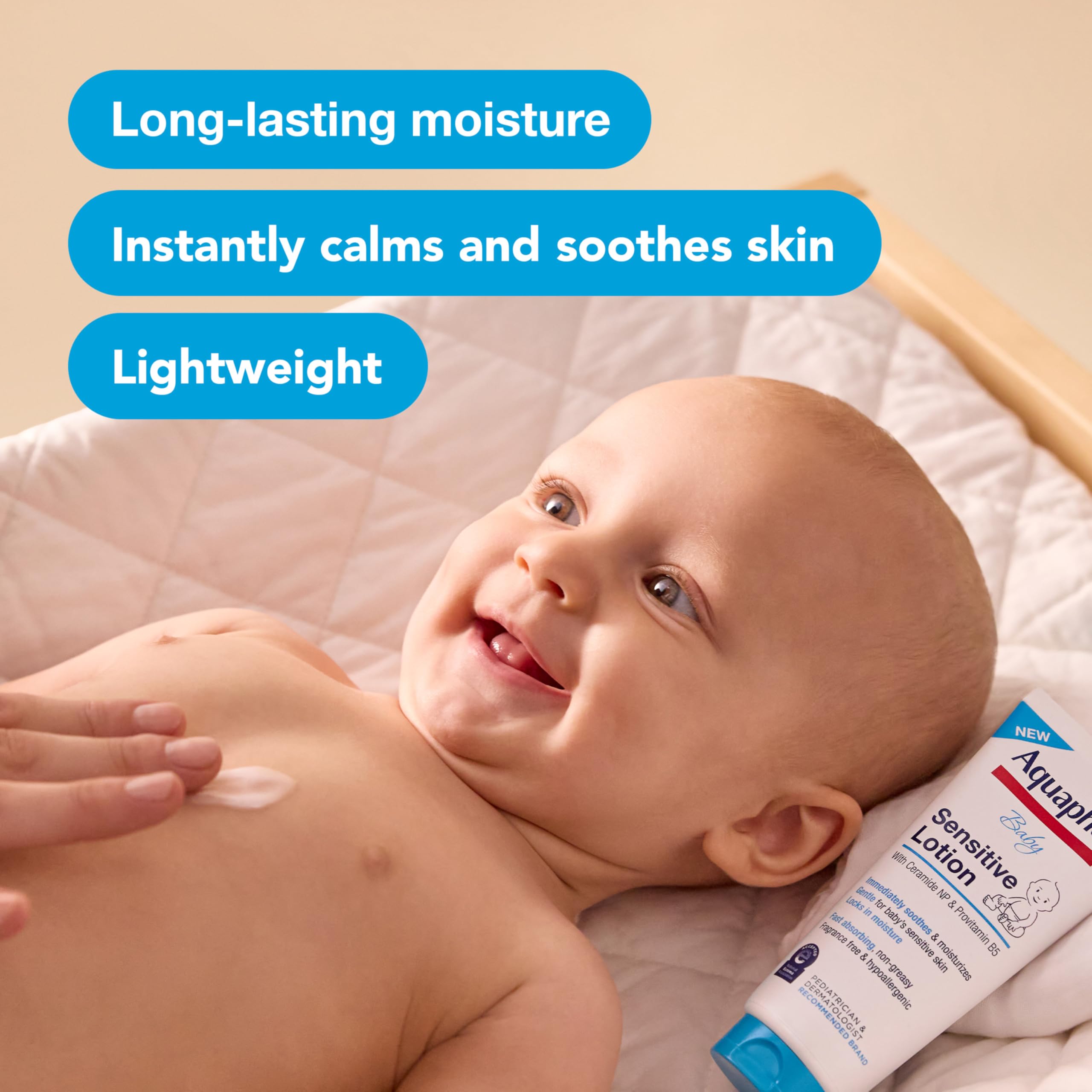 Aquaphor Baby Sensitive Lotion, Baby Lotion to Soothe and Moisturize Delicate Skin, 8 Oz Halalzen