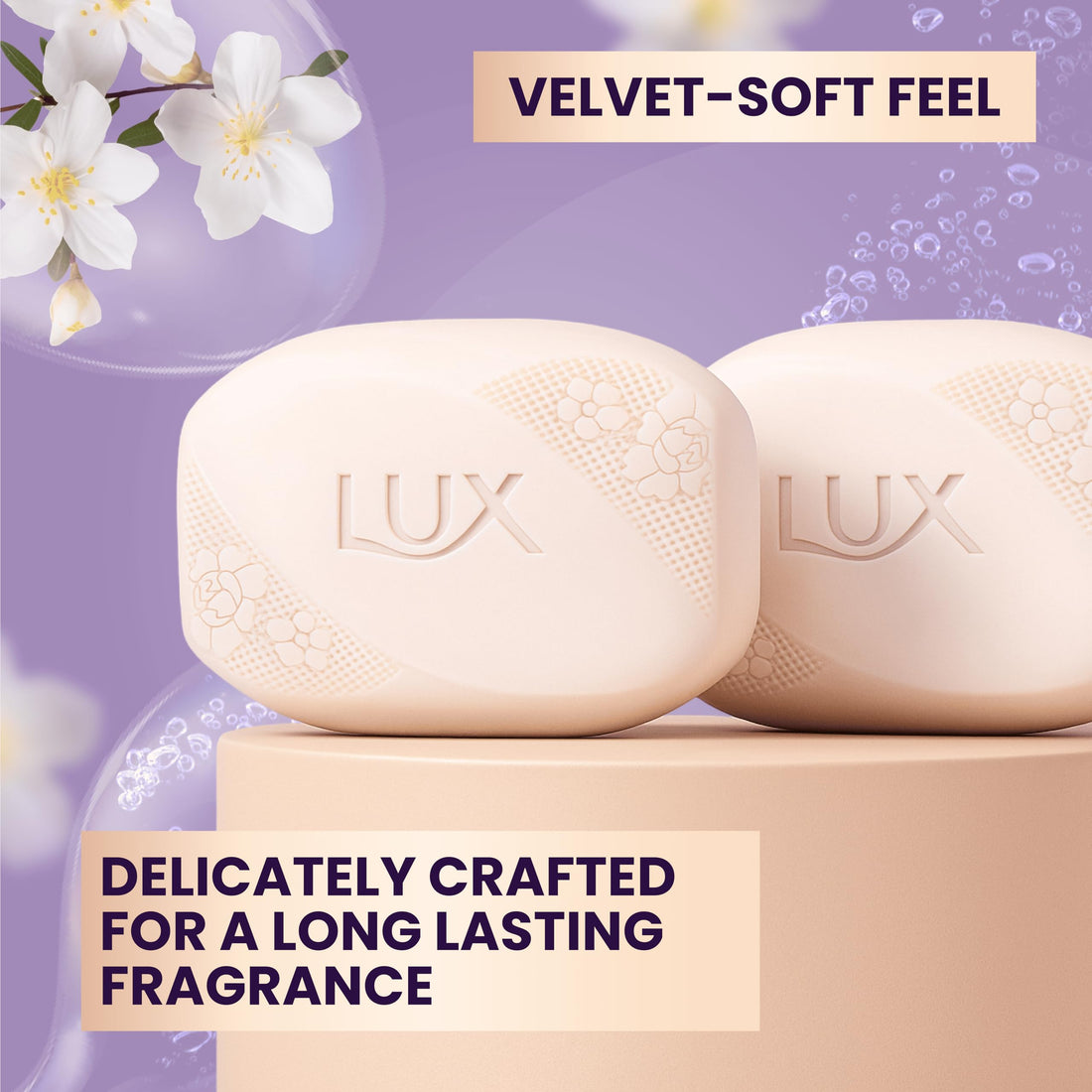 LUX Velvet Touch Soap Bar, Jasmine & Almond Oil, For Smooth Fragrant Skin, 80g (12 Pack) Halalzen