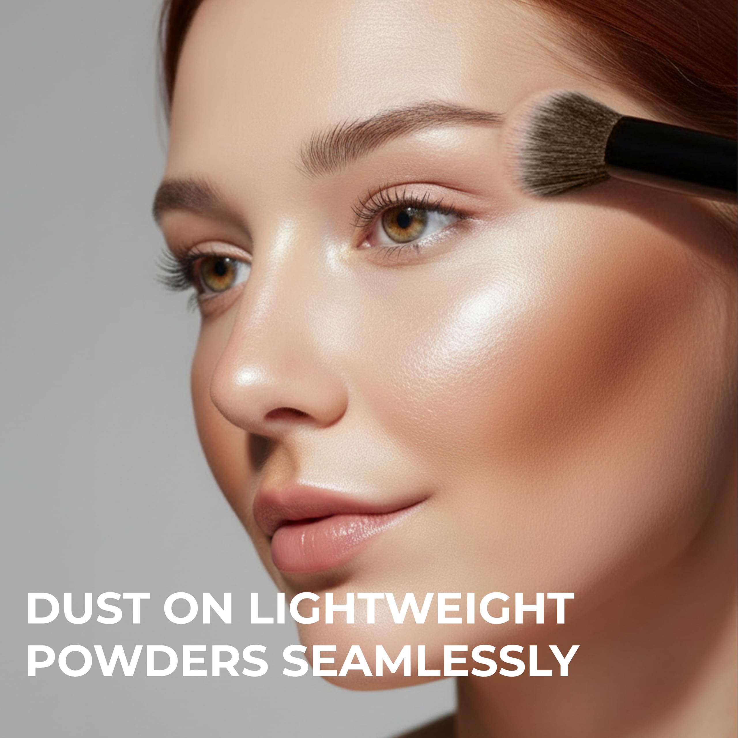 LAMORA Concealer Makeup Brush Under Eye - Angled Flat Top Kabuki Nose Contour Brush - Ideal for Concealing Blending Setting Buffing with Powder Liquid Cream Cosmetic - Small Makeup Foundation Brush Halalzen