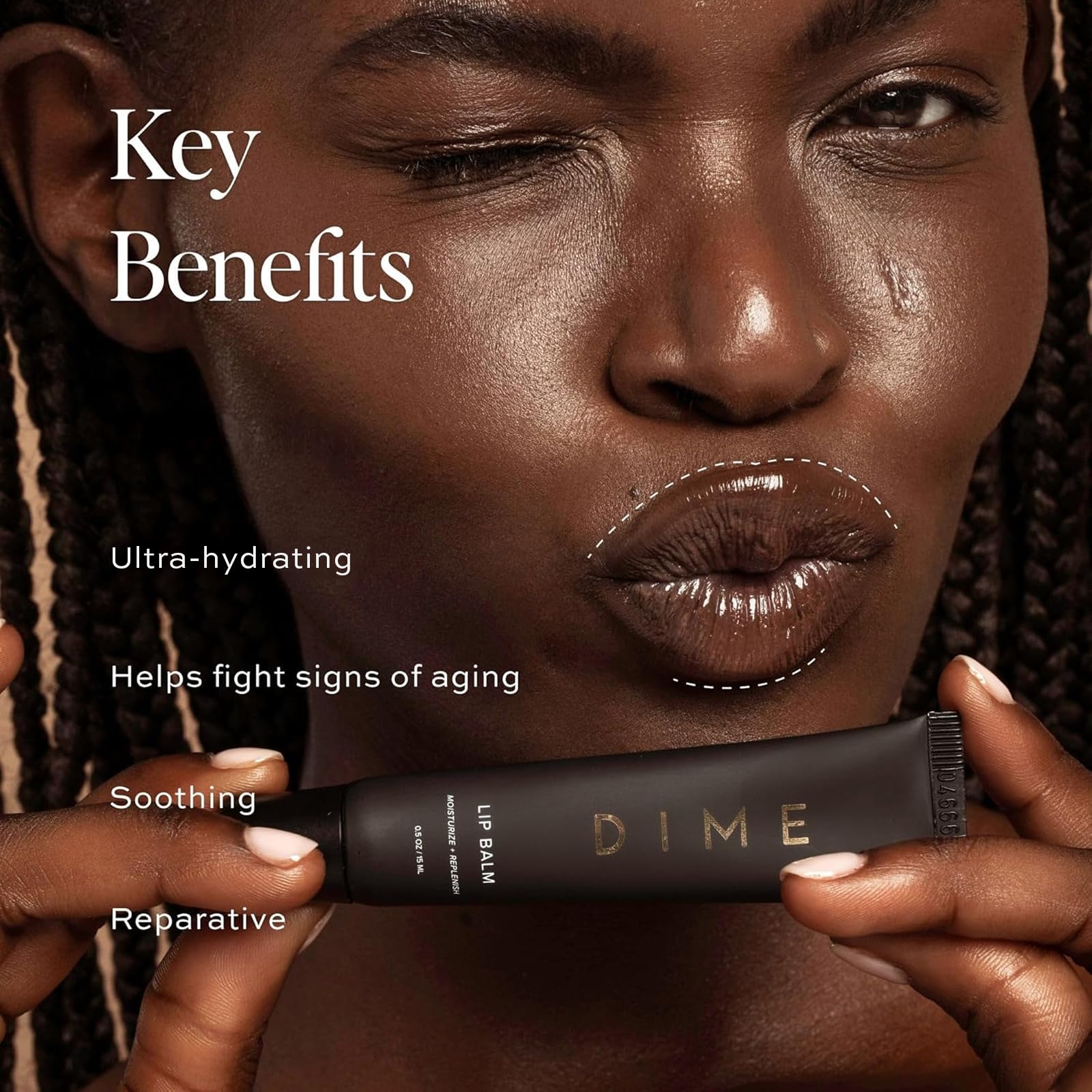 DIME Beauty Fresh Air Lip Balm - Glossy Hydrating Lip Treatment with Shea Butter, Anti-Aging Lip Care, Lip Moisturizer, Vegan, Cruelty-Free, 0.5 oz / 15 ml Halalzen