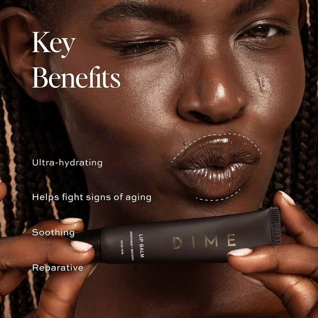 DIME Beauty Fresh Air Lip Balm - Glossy Hydrating Lip Treatment with Shea Butter, Anti-Aging Lip Care, Lip Moisturizer, Vegan, Cruelty-Free, 0.5 oz / 15 ml Halalzen