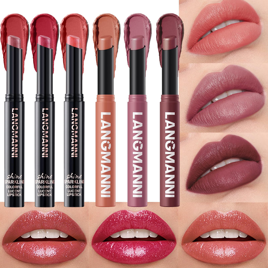 12Pcs Velvet Matte Lipstick Nude Matte Soft Dark Color Stick High Pigmented Long-Lasting Waterproof Lip Stick Lip Balm Beauty Cosmetics Gift for Women(01#-12#)
