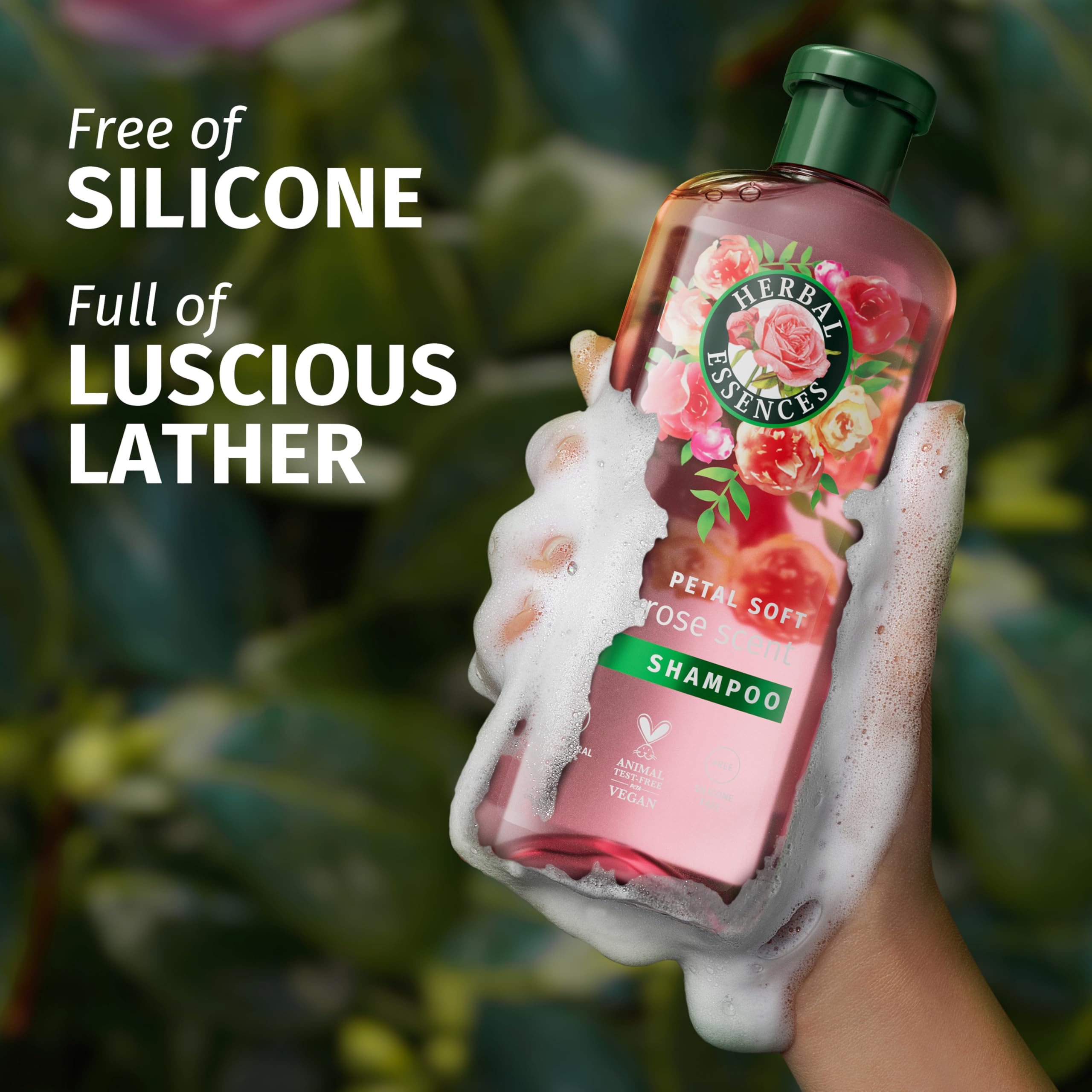 Herbal Essences Rose Scent Petal Soft Shampoo and Conditioner Set (2x350ml, 2x250ml) | Nourishes & Smoothens dry hair | Blended with Rose Essence & Natural Origin Ingredients | Vegan & Cruelty Free
