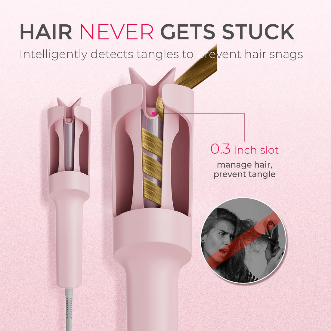 TYMO Hair Curler Automatic Rotating - CURLPRO, Beach Waves Curling Wand, Anti-Scald Curling Iron, Portable 500 Million Ionic, Dual Voltage & Lightweight for Travel, Ceramic Coating, Gray 1.25 inch Halalzen