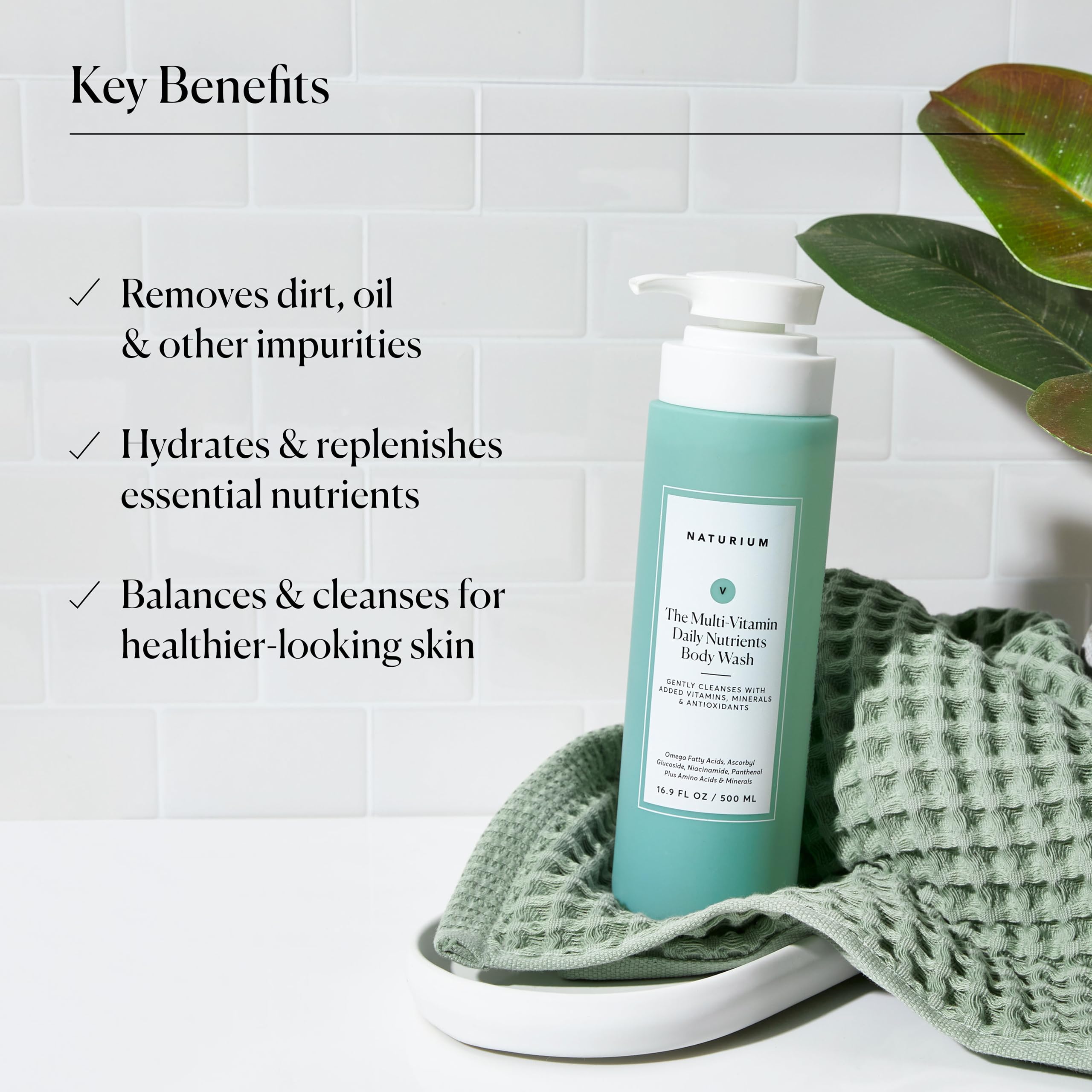 Naturium The Smoother Glycolic Acid Exfoliating Body Wash, Soft & Smoothing Cleanser | 16.9 FL OZ / 500 ML