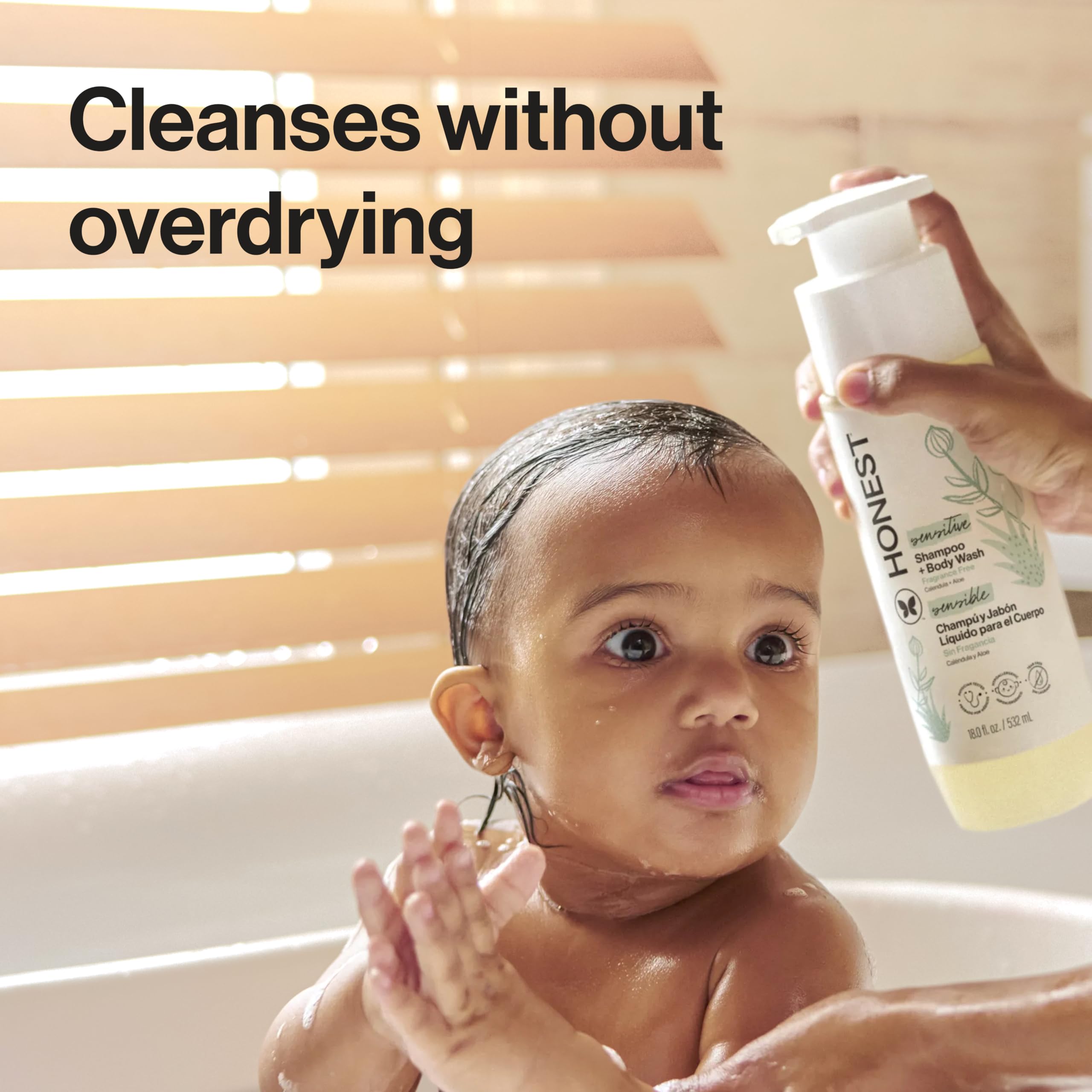 The Honest Company 2-in-1 Cleansing Shampoo Body Wash Gentle for Baby, Naturally Derived, Tear-free, Hypoallergenic, Lavender Calm, 18 fl oz Halalzen