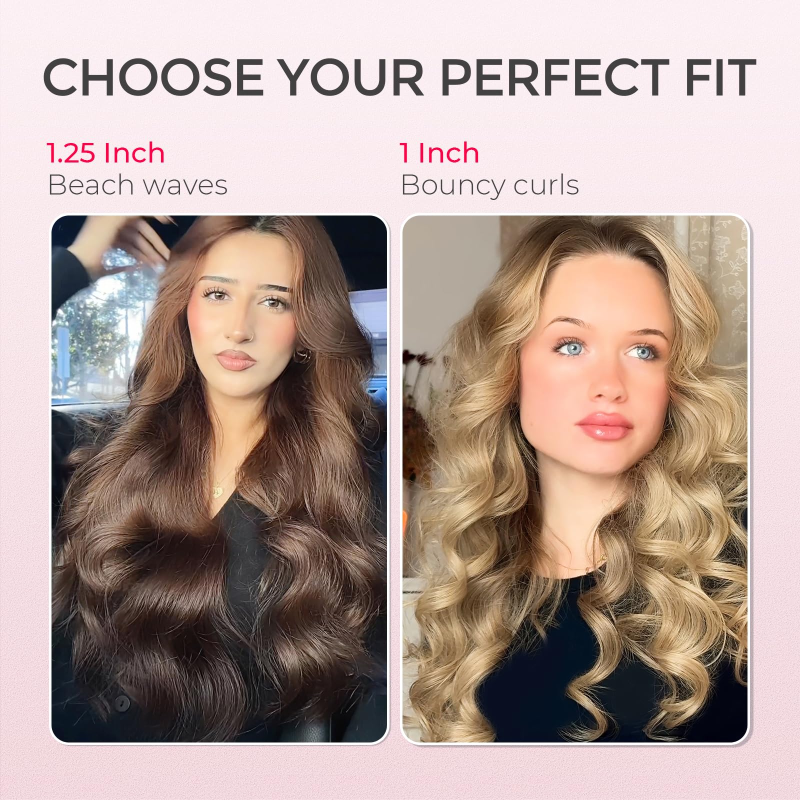 TYMO Hair Curler Automatic Rotating - CURLPRO, Beach Waves Curling Wand, Anti-Scald Curling Iron, Portable 500 Million Ionic, Dual Voltage & Lightweight for Travel, Ceramic Coating, Gray 1.25 inch Halalzen