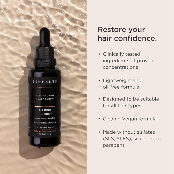 JSHealth Vitamins Vita-Growth Scalp Serum for Hair Density & Scalp Vitality - Hair Serum for Women with Peptides, Vitamins & Amino Acids Halalzen