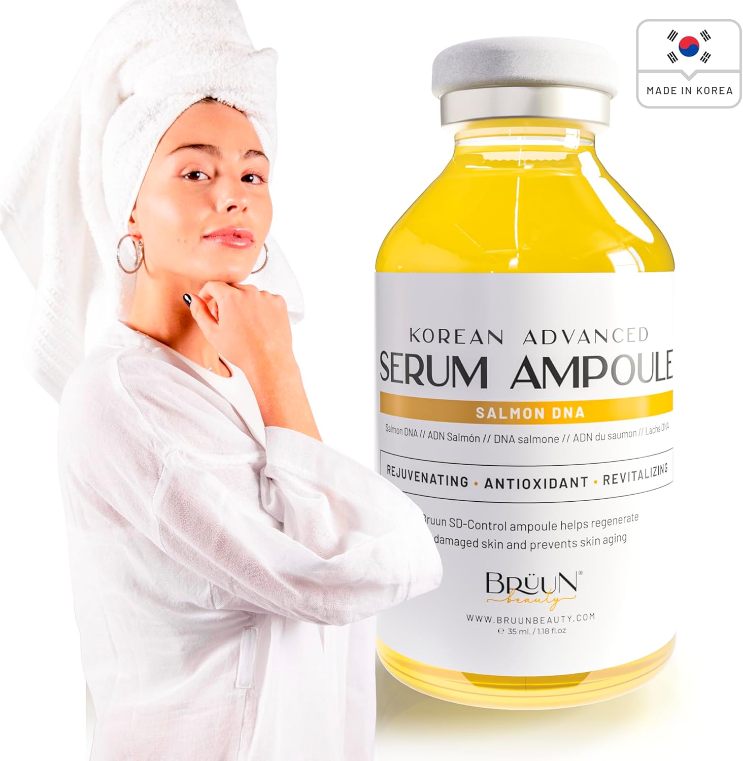 BRÜUN SD - Control Salmon DNA Ampoule - Refreshing and Vitalizing Skin Care Serum 1.18 fl.oz
