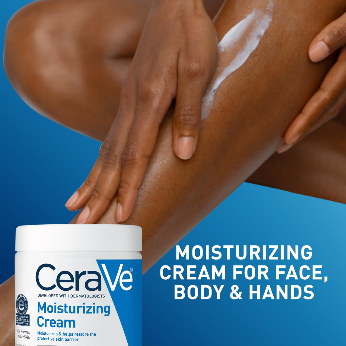 CeraVe Moisturizing Cream, Body and Face Moisturizer for Dry Skin, Body Cream with Hyaluronic Acid and Ceramides, Daily Moisturizer, Oil-Free, Fragrance Free, Non-Comedogenic, 19 Ounce Halalzen