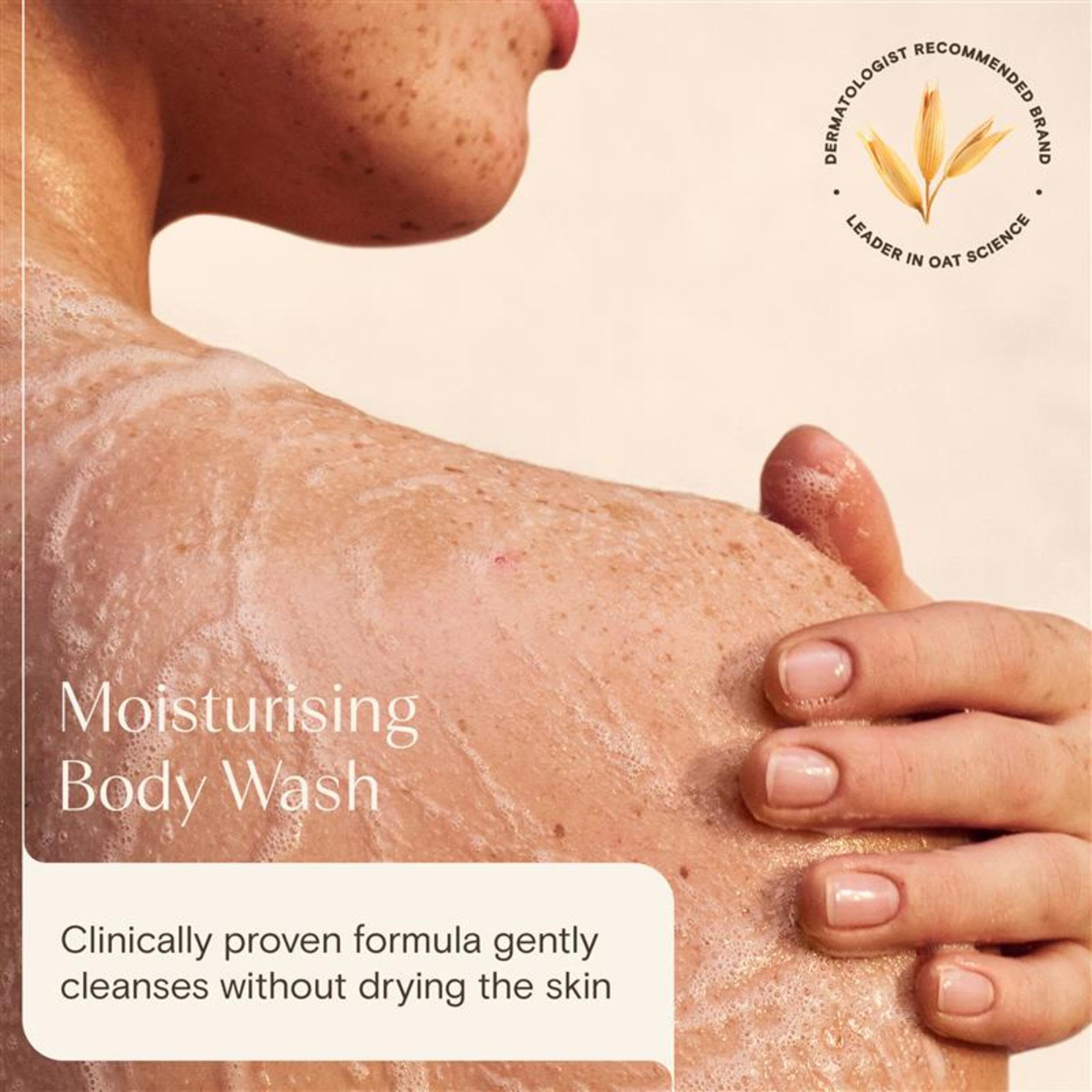 Aveeno Skin Relief Moisturising Body Wash (1x 500ml), Gentle Cleansing Wash with Soothing Triple Oat Complex, Soap-Free, Unscented for Sensitive and Very Dry Skin