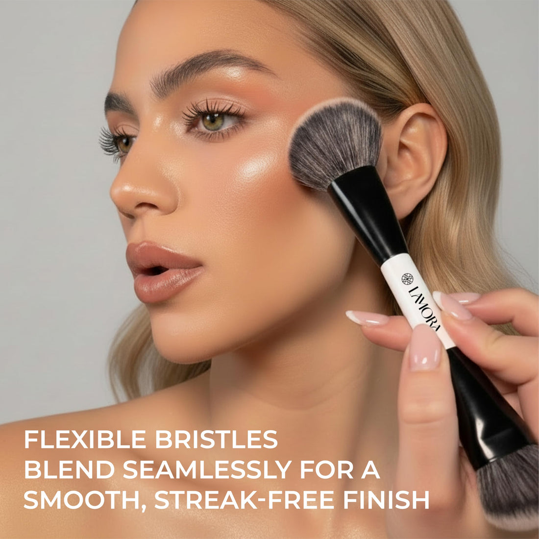 LAMORA Concealer Makeup Brush Under Eye - Angled Flat Top Kabuki Nose Contour Brush - Ideal for Concealing Blending Setting Buffing with Powder Liquid Cream Cosmetic - Small Makeup Foundation Brush Halalzen