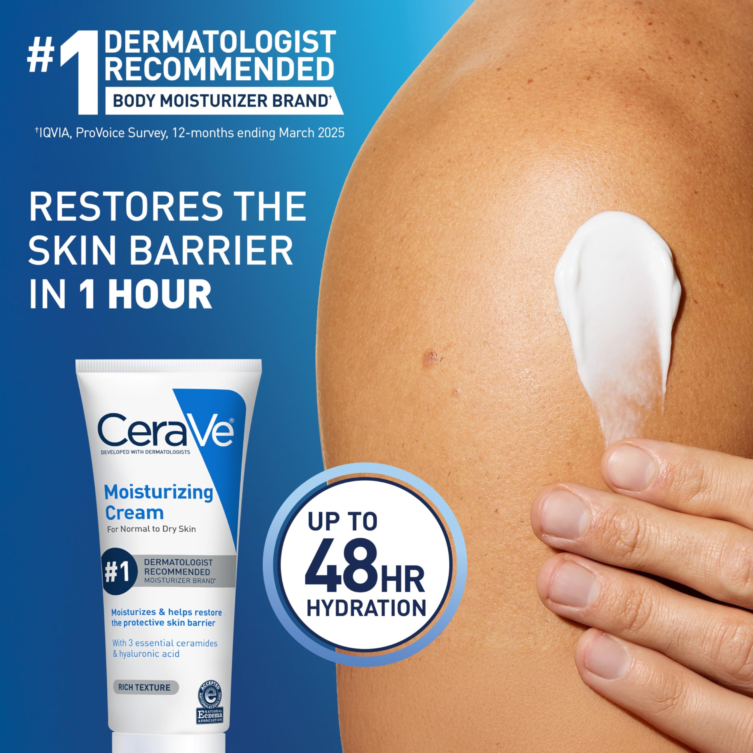 CeraVe Moisturizing Cream, Body and Face Moisturizer for Dry Skin, Body Cream with Hyaluronic Acid and Ceramides, Daily Moisturizer, Oil-Free, Fragrance Free, Non-Comedogenic, 19 Ounce Halalzen