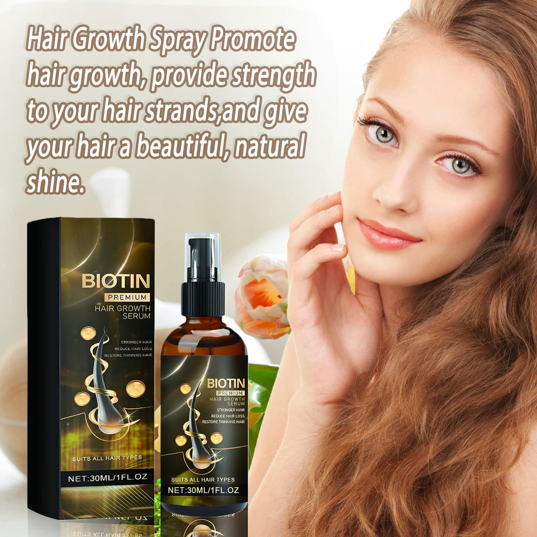 Anti Hair Loss Serum, Hair Growth Serum, Thinning Hair Regrowth Oil, Biotin Oil For Hair Growth, Nourishes, Loss Treatment For Men & Women Strengthens & Lengthens