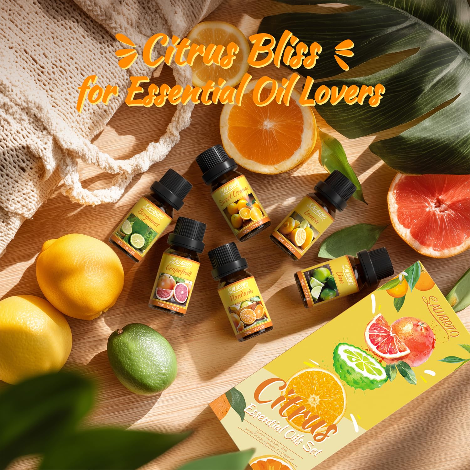 SALUBRITO Clean Essential Oils Set, Fresh Cotton, Clean Home, Fresh Linen, Soft Powder, Blossom Soap, Mint Scented Oils for for Diffuser, Candle, Soap Making
