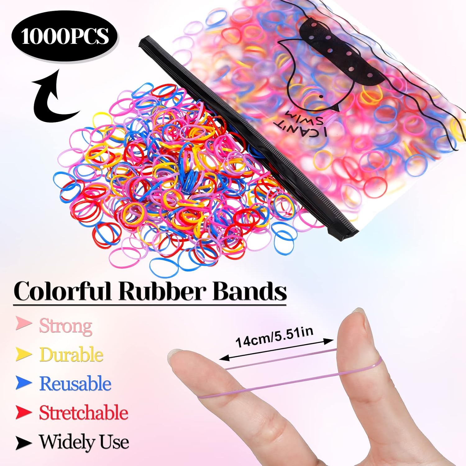 SOSPIRO 1000pcs Elastic Hair Bands with 10pcs Clips, 3pcs Brush, 2pcs Topsy Tail Tool, Colorful Rubber Ties & Braiding Accessories for Kids & Women's Hair Styling Halalzen