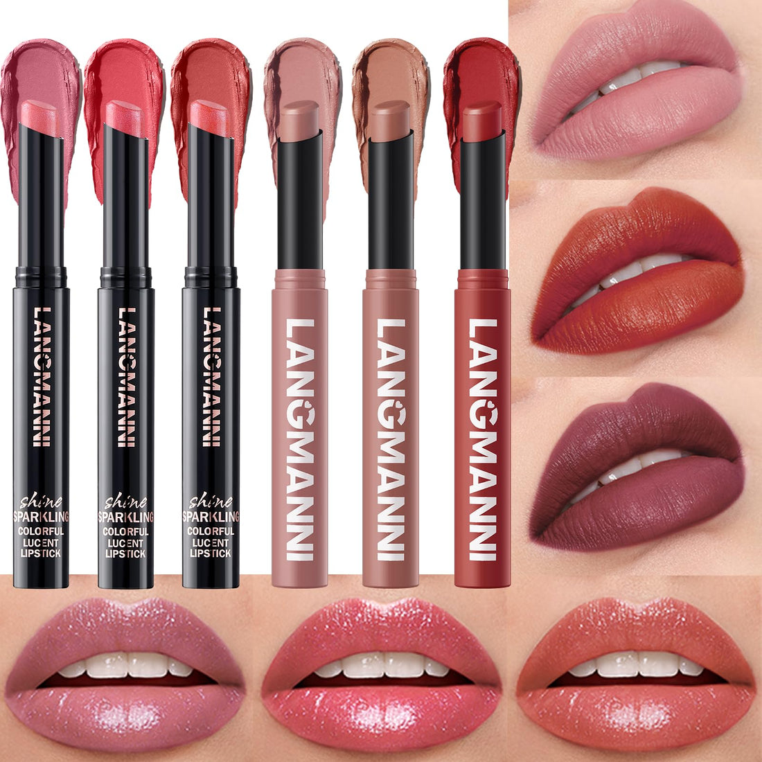 12Pcs Velvet Matte Lipstick Nude Matte Soft Dark Color Stick High Pigmented Long-Lasting Waterproof Lip Stick Lip Balm Beauty Cosmetics Gift for Women(01#-12#)