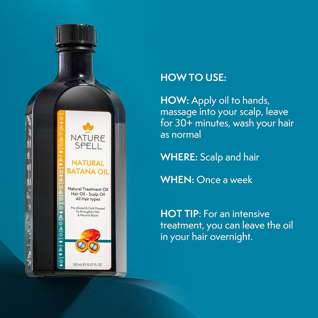 Nature Spell Hair Growth Duo with Rosemary & Batana Oils, Pre-Diluted Oil Set to Promote Growth & Strengthen Dry, Damaged Strands, For All Hair Types, Vegan, Pack of 2, 150ml Each