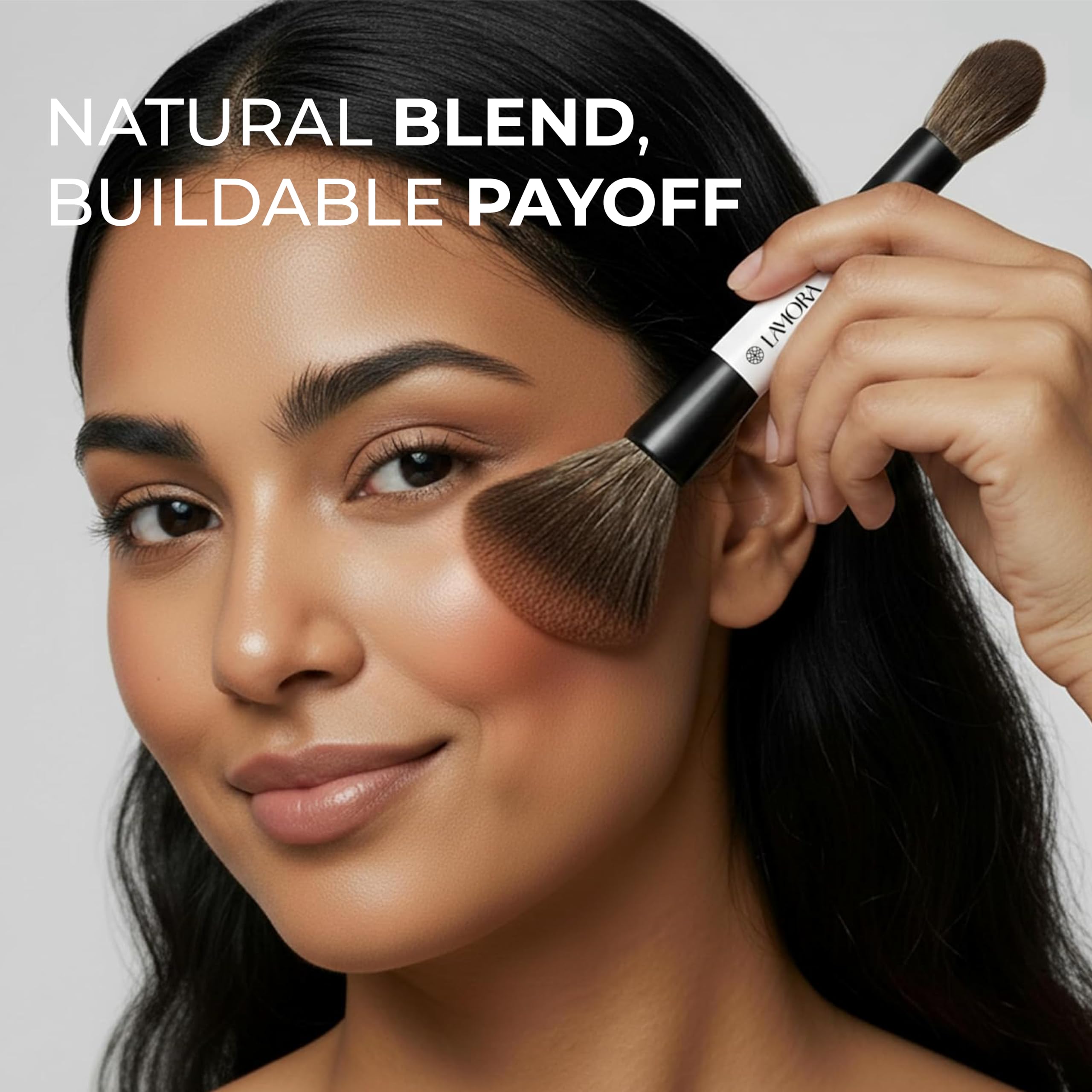 LAMORA Concealer Makeup Brush Under Eye - Angled Flat Top Kabuki Nose Contour Brush - Ideal for Concealing Blending Setting Buffing with Powder Liquid Cream Cosmetic - Small Makeup Foundation Brush Halalzen