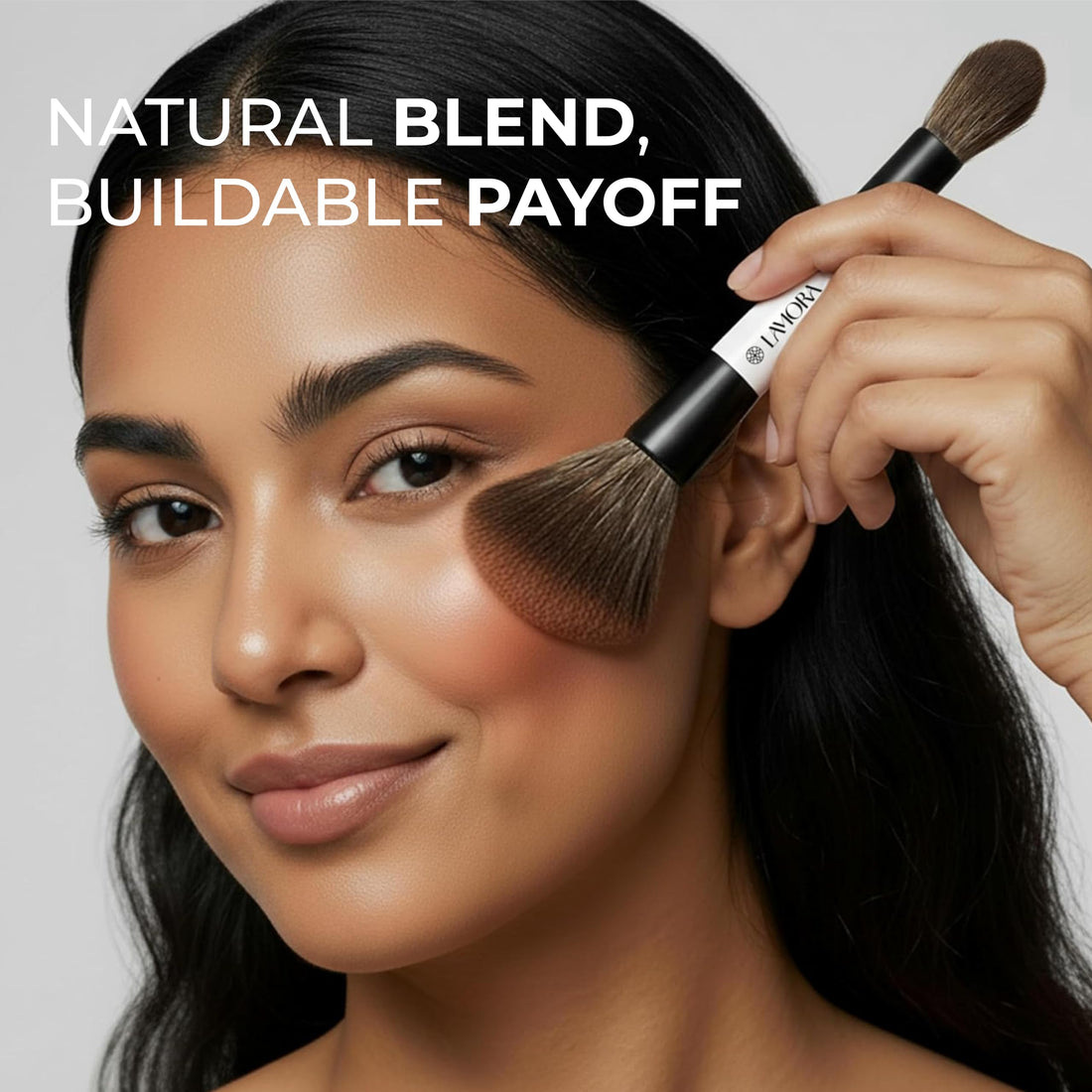 LAMORA Concealer Makeup Brush Under Eye - Angled Flat Top Kabuki Nose Contour Brush - Ideal for Concealing Blending Setting Buffing with Powder Liquid Cream Cosmetic - Small Makeup Foundation Brush Halalzen