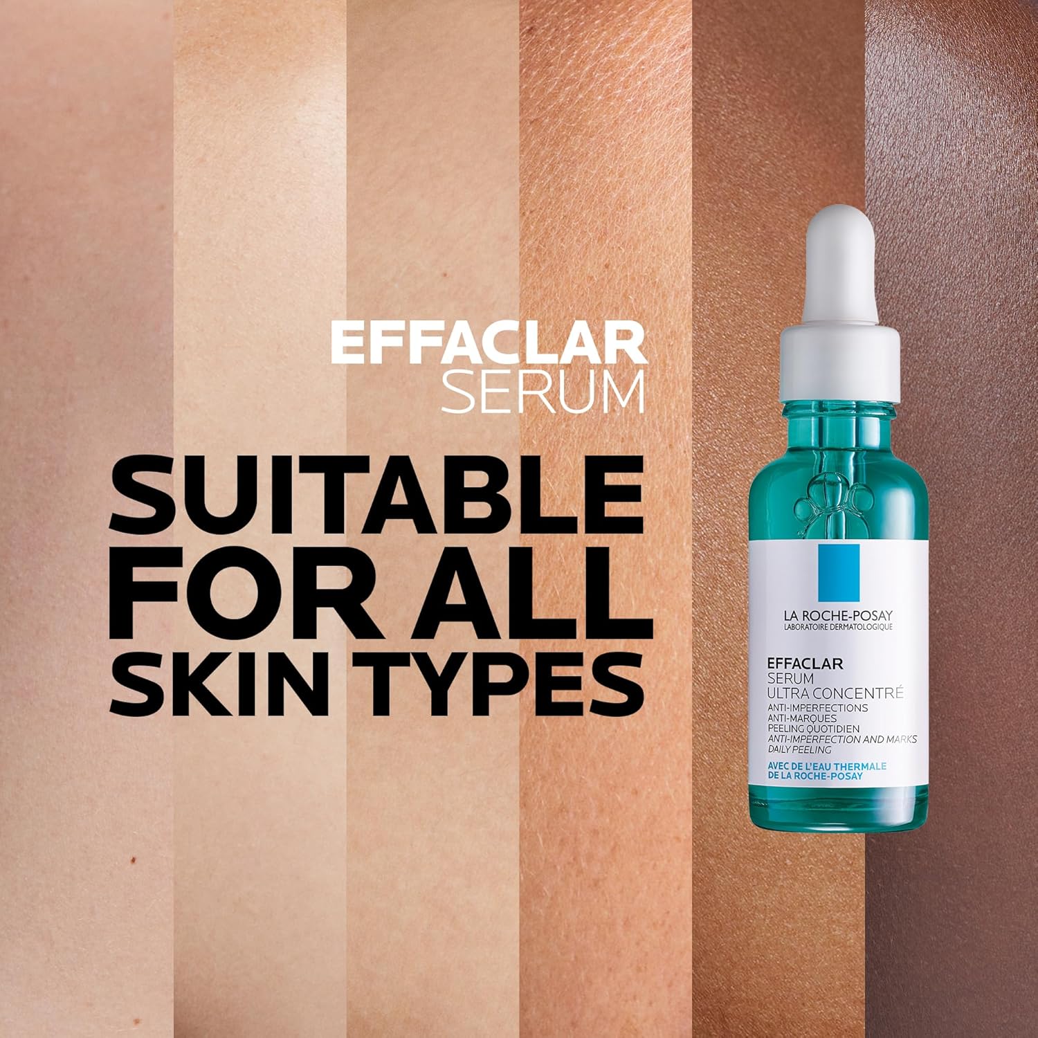 La Roche Posay Effaclar Anti-Aging Facial Serum with Salicylic Acid, Glycolic Acid & Niacinamide, Ultra Concentrated, Targeted Treatment for Blemishes, Fine Lines & Large Pores, 30ml