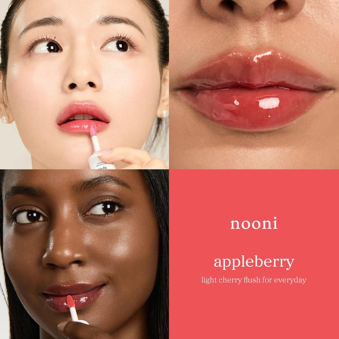 NOONI Korean Lip Oil - Applepeony | Long-Lasting, Moisturizing, Plumping, Revitalizing for Dry Lips, Waterproof, No Peel Off, Hydrating Lip Stain, Stocking Stuffers, Cute Stuff, 0.12 FL Oz Halalzen
