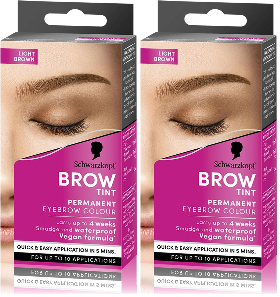 Schwarzkopf Brow Tint Dark Brown (10ml), Permanent Eyebrow Tint, Long-Lasting Intensity, Water- and Smudge-Proof, Easy Application Brow Tint for Up to 10 Applications, Vegan Formula