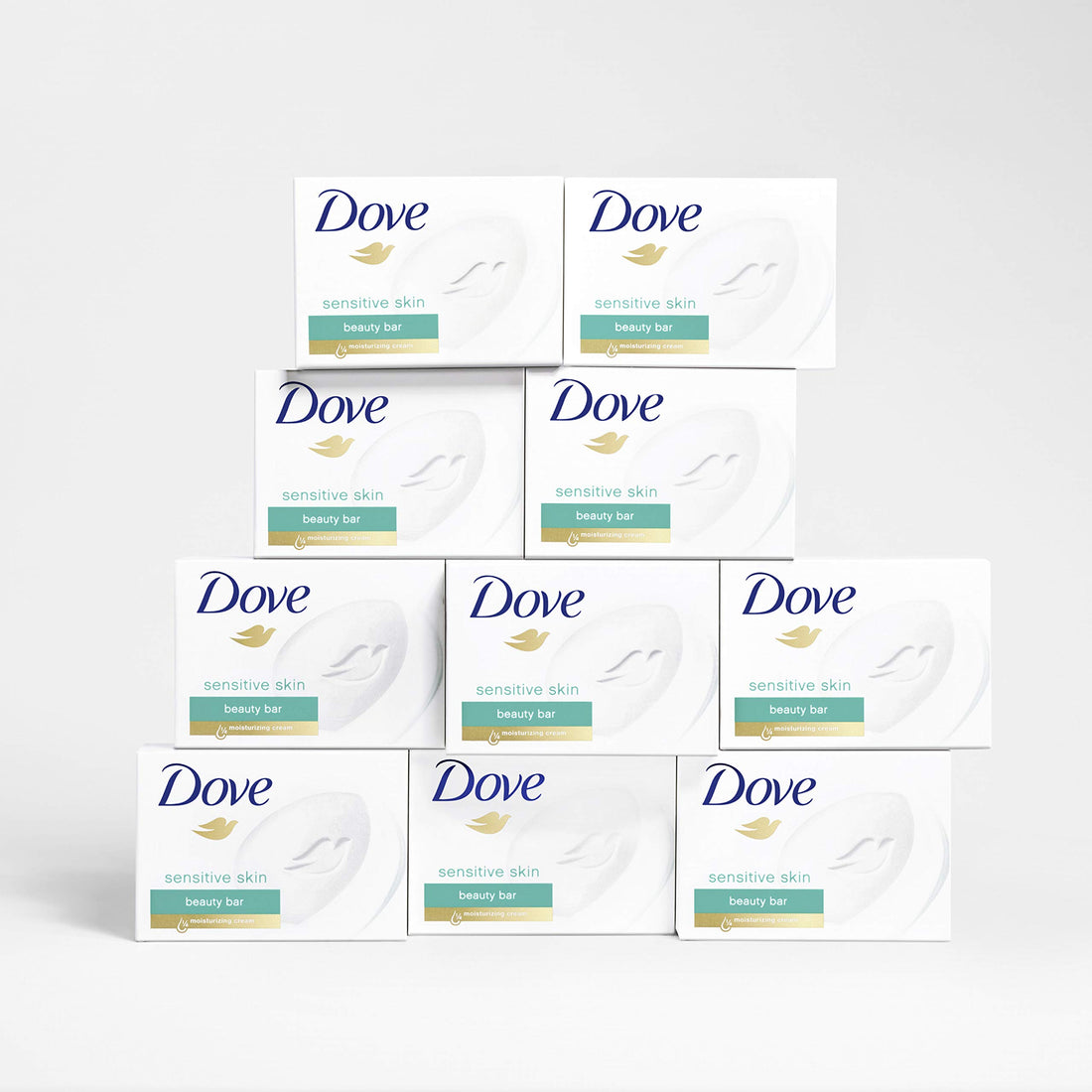 Dove Beauty Bar Soap Sensitive, 8 Bars for Sensitive Skin, Fragrance Free and Hypoallergenic 3.75 oz