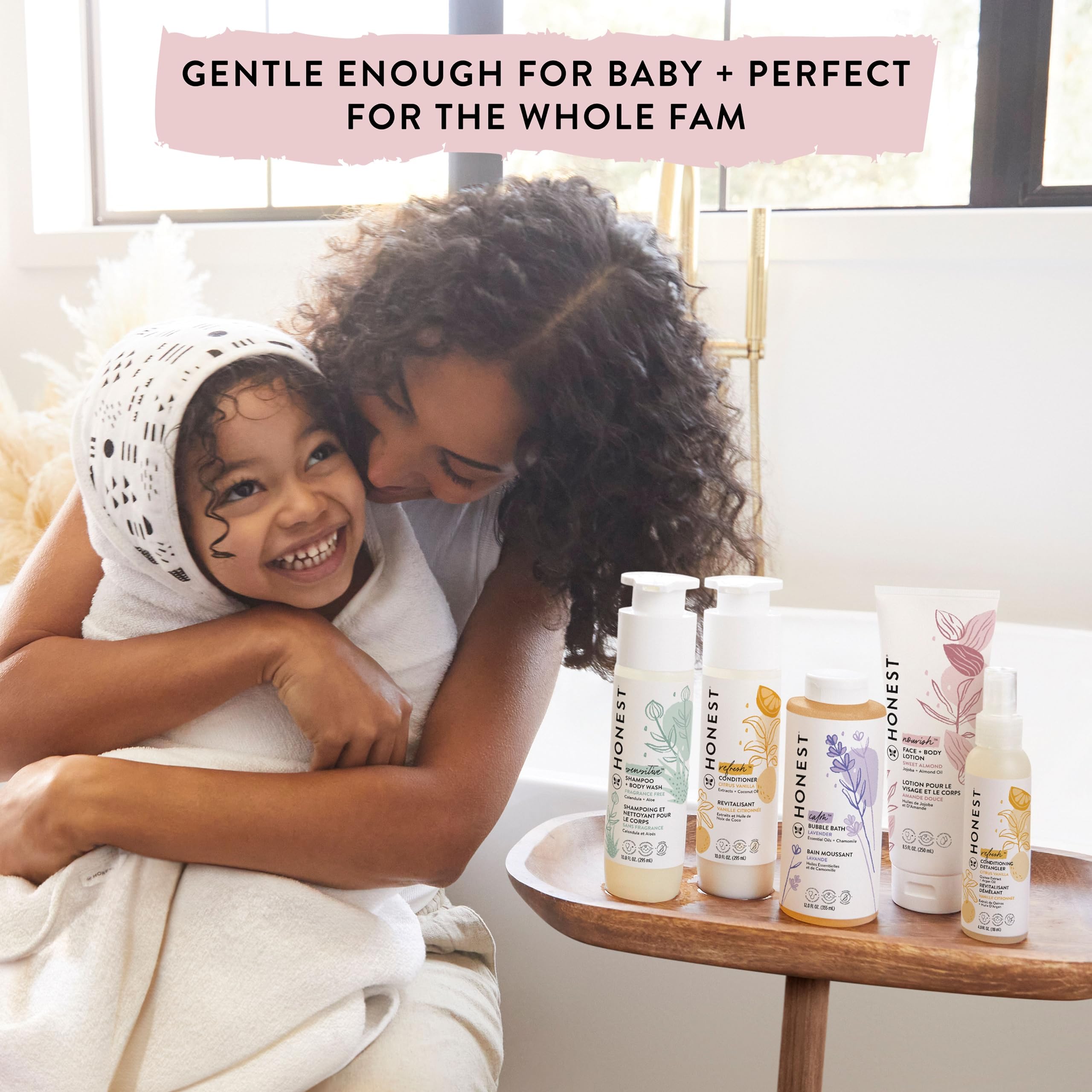 The Honest Company Baby Shampoo, Body Wash & Conditioner Duo, 2-in-1 Cleansing, Silicone-Free, Naturally Derived, Lavender Calm Scent, 20 fl oz Halalzen
