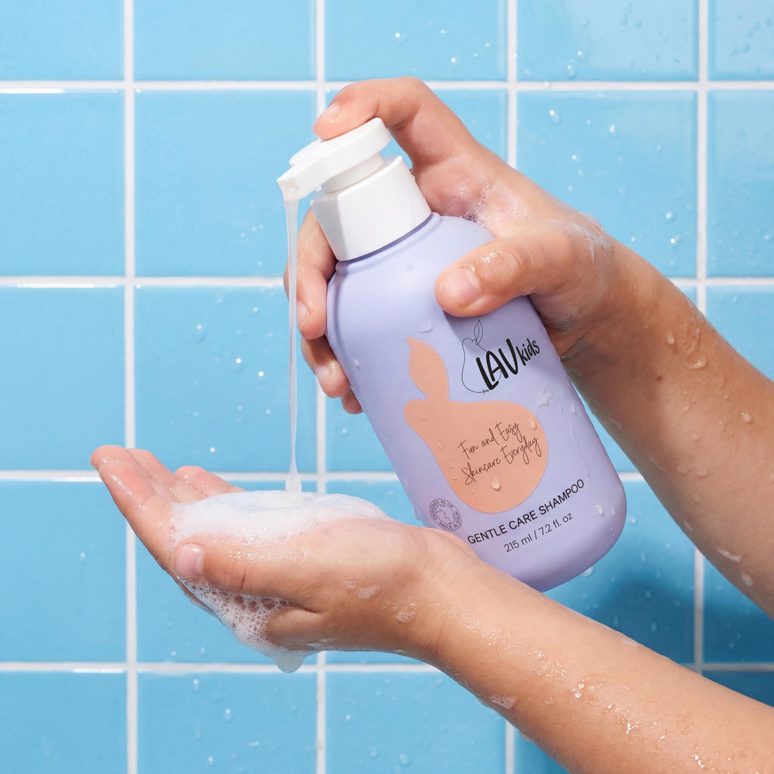 Lav Kids Natural Hair Care Bundle for Daily Use, Algae Extract and Moisturizing (Shampoo + Conditioner)